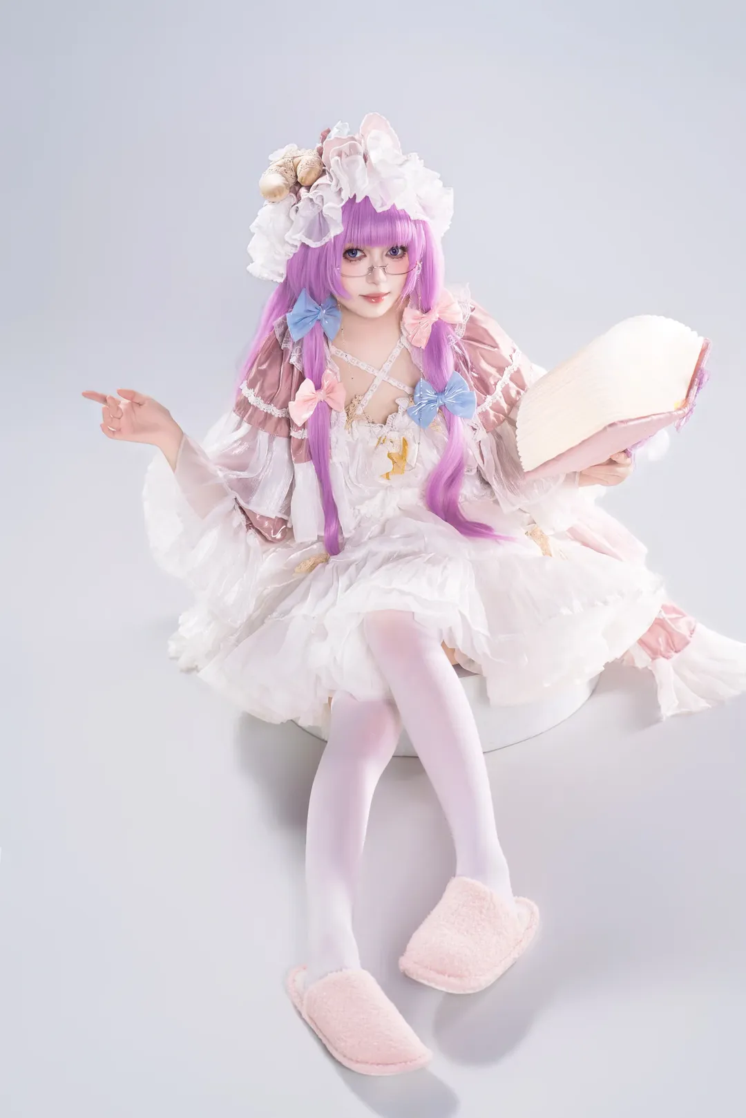 东方project, 洛丽塔, 帕秋莉cos, 二次元cos, 白丝 - 第1张