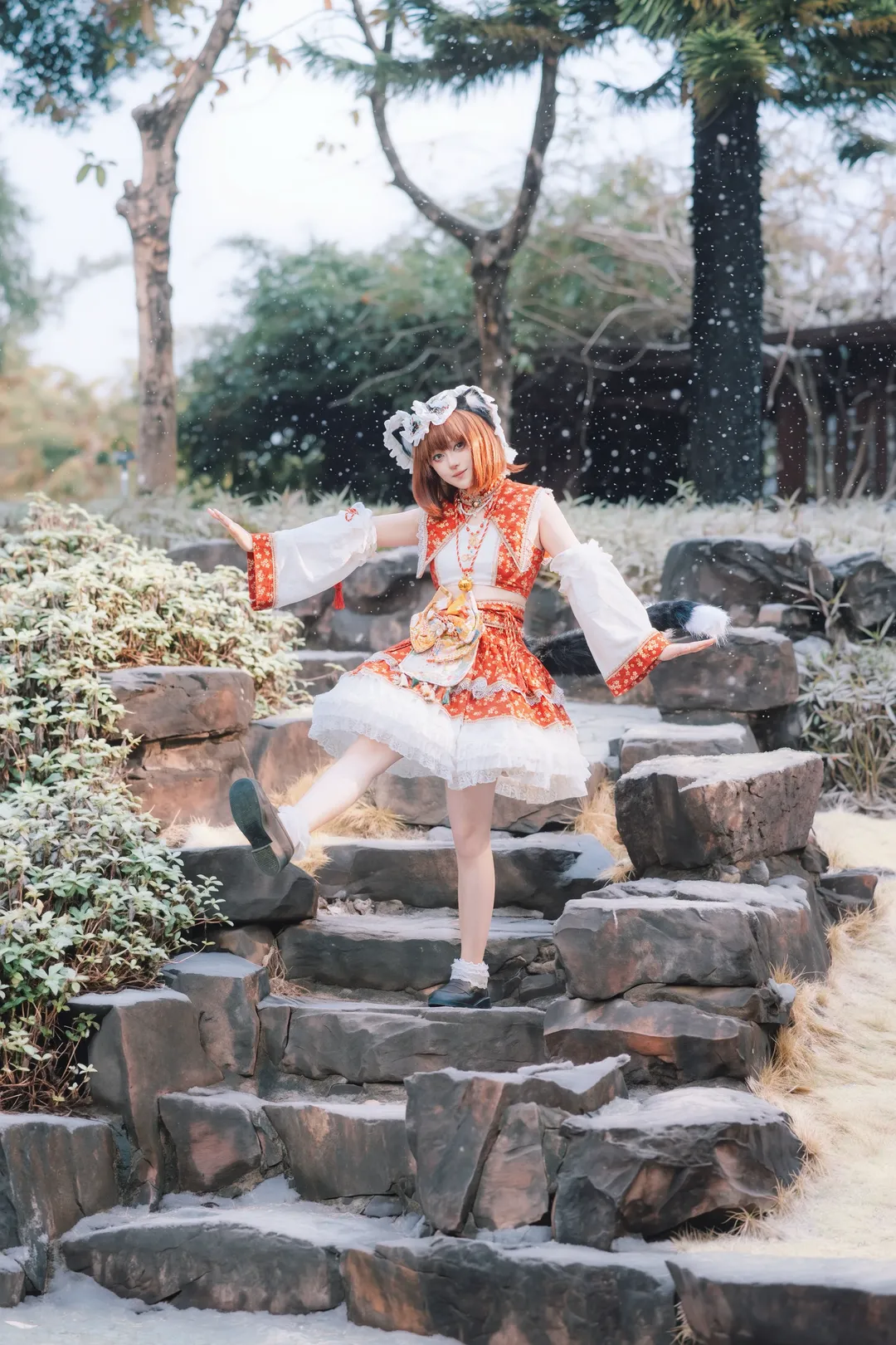 cosplay, 东方project, 户外摄影, 橙喵cos, 冬日雪景