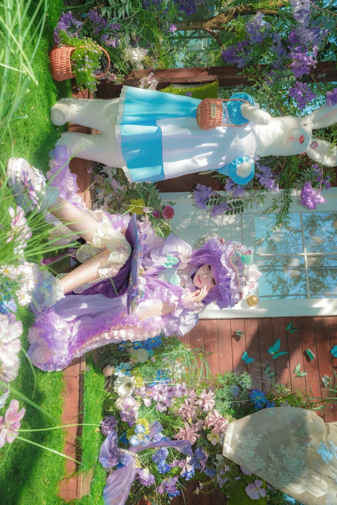 东方Project, 帕秋莉cos, 紫色系穿搭, 花园外景, 童话写真 - 第1张