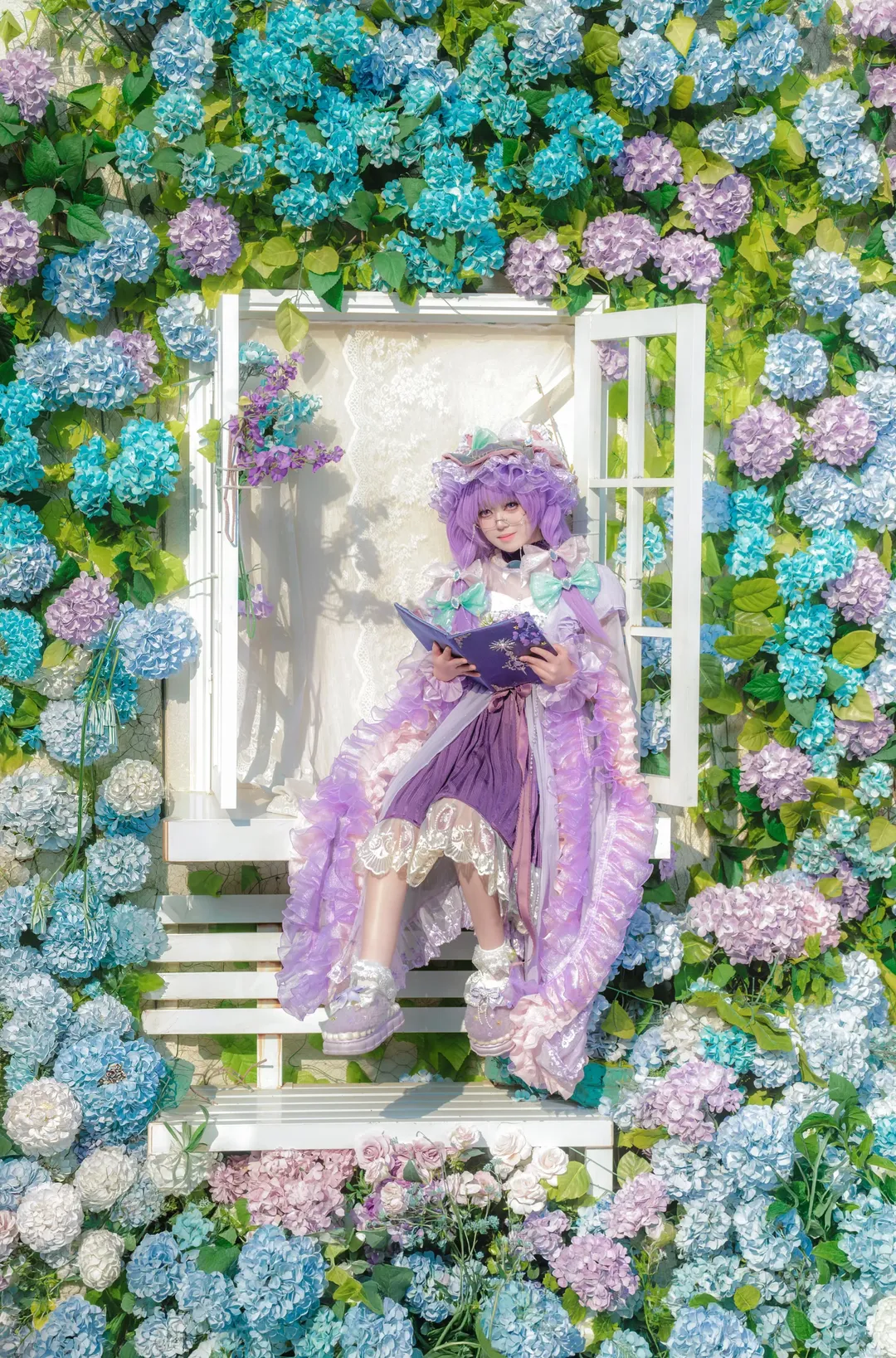 东方Project, 帕秋莉cos, 紫色系穿搭, 花园外景, 童话写真 - 第5张