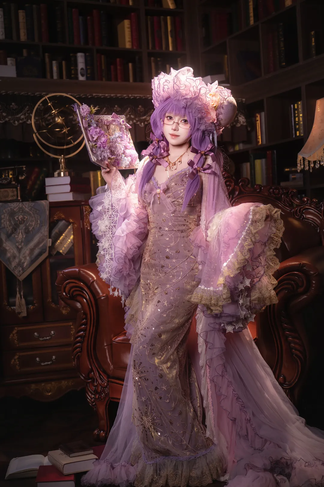 东方project, 帕秋莉cos, 白丝穿搭, 复古摄影, 洛丽塔写真 - 第2张