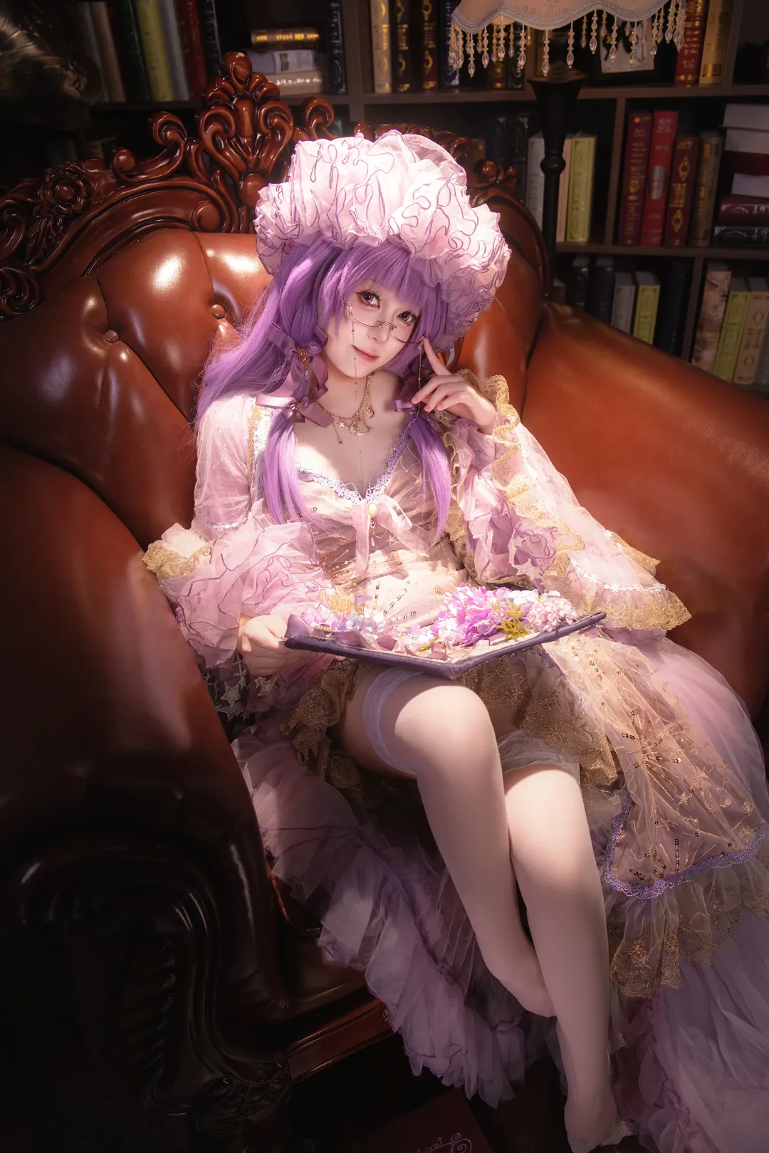 东方project, 帕秋莉cos, 白丝穿搭, 复古摄影, 洛丽塔写真 - 第4张