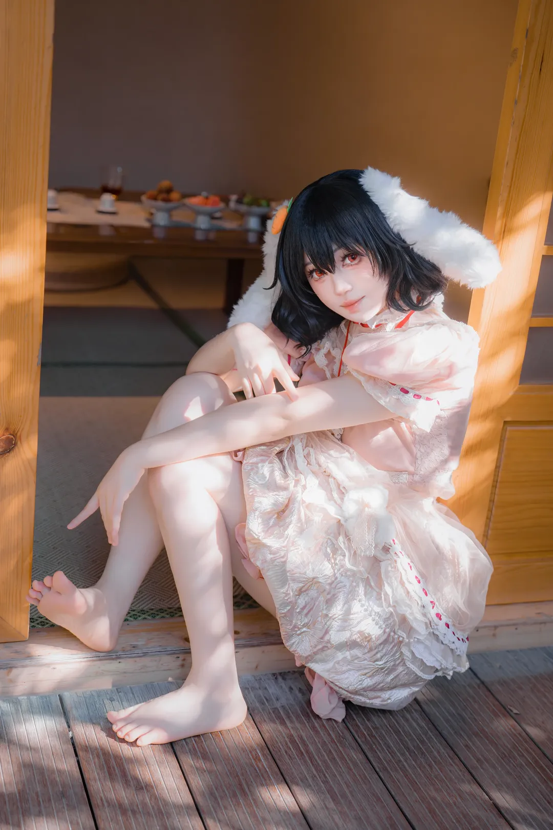 东方Project, Cosplay摄影, 兔耳, 因幡帝cos, 日式和室