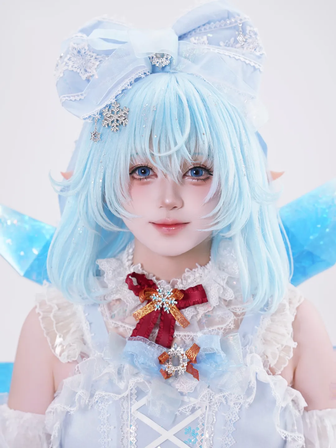 Touhou Project, Anime cosplay, Cirno cosplay, Ice elf outfit, Elf ear cosplay costume - Image 1