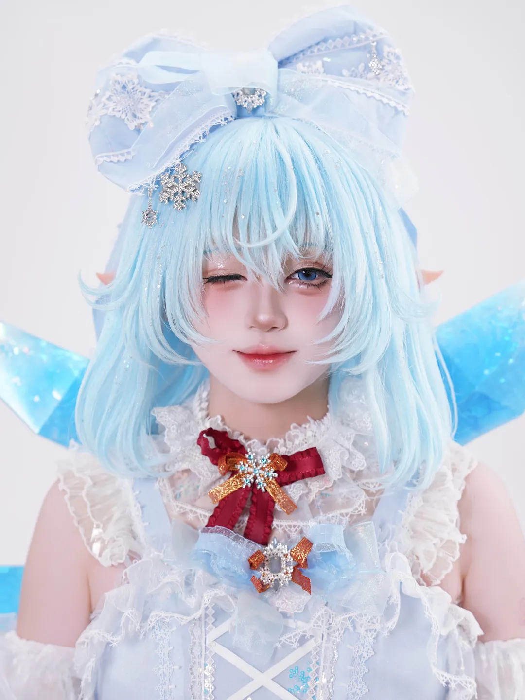 Touhou Project, Anime cosplay, Cirno cosplay, Ice elf outfit, Elf ear cosplay costume - Image 4