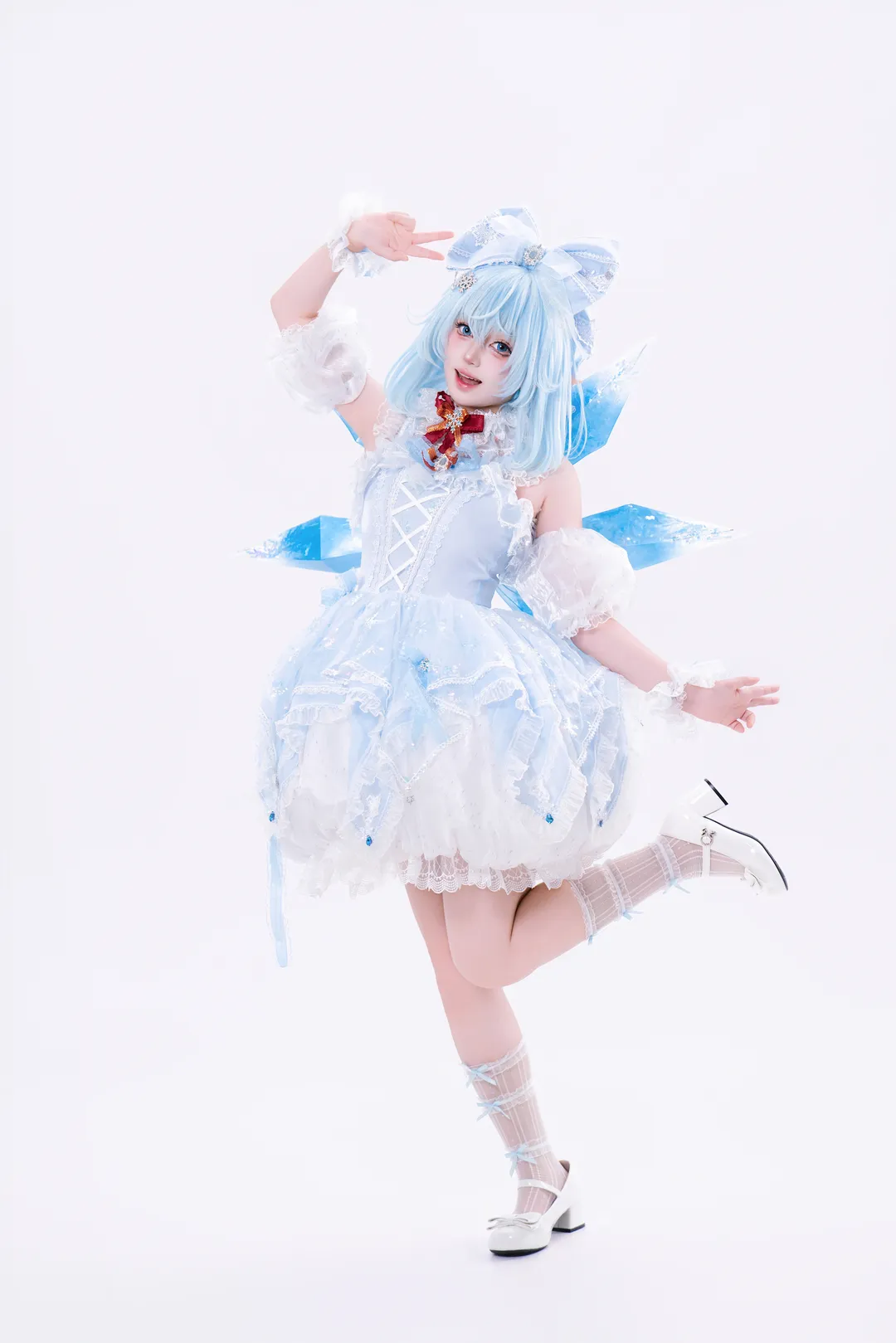 东方Project, cosplay摄影, 琪露诺cos, 白丝cos, Lolita洋装