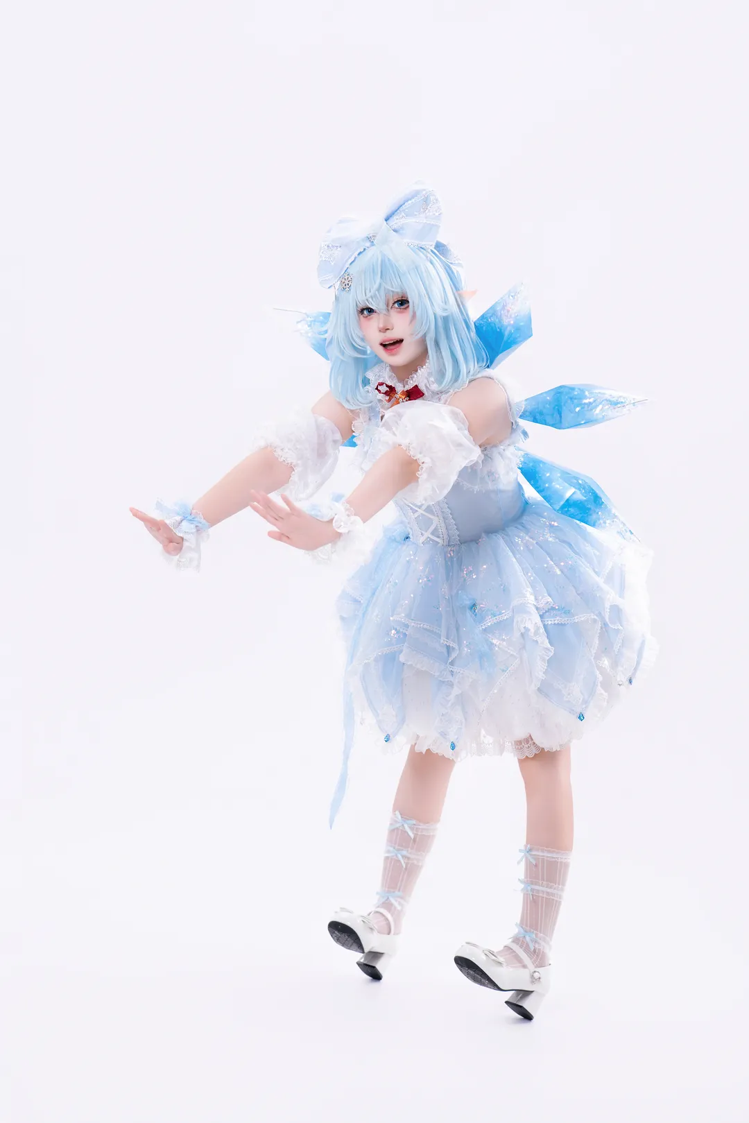 东方Project, cosplay摄影, 琪露诺cos, 白丝cos, Lolita洋装 - 第2张