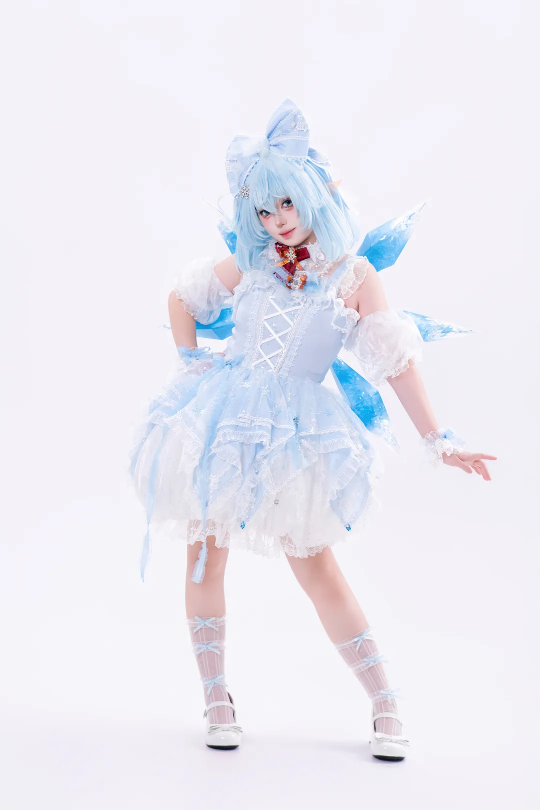 东方Project, cosplay摄影, 琪露诺cos, 白丝cos, Lolita洋装 - 第4张