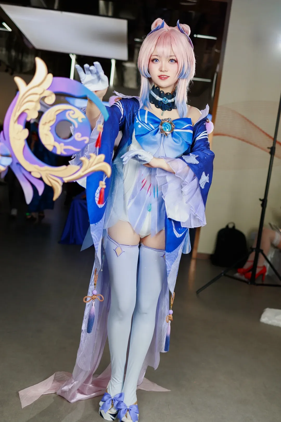 原神, 珊瑚宫心海cos, 漫展摄影, 白丝穿搭, cosplay穿搭 - 第4张