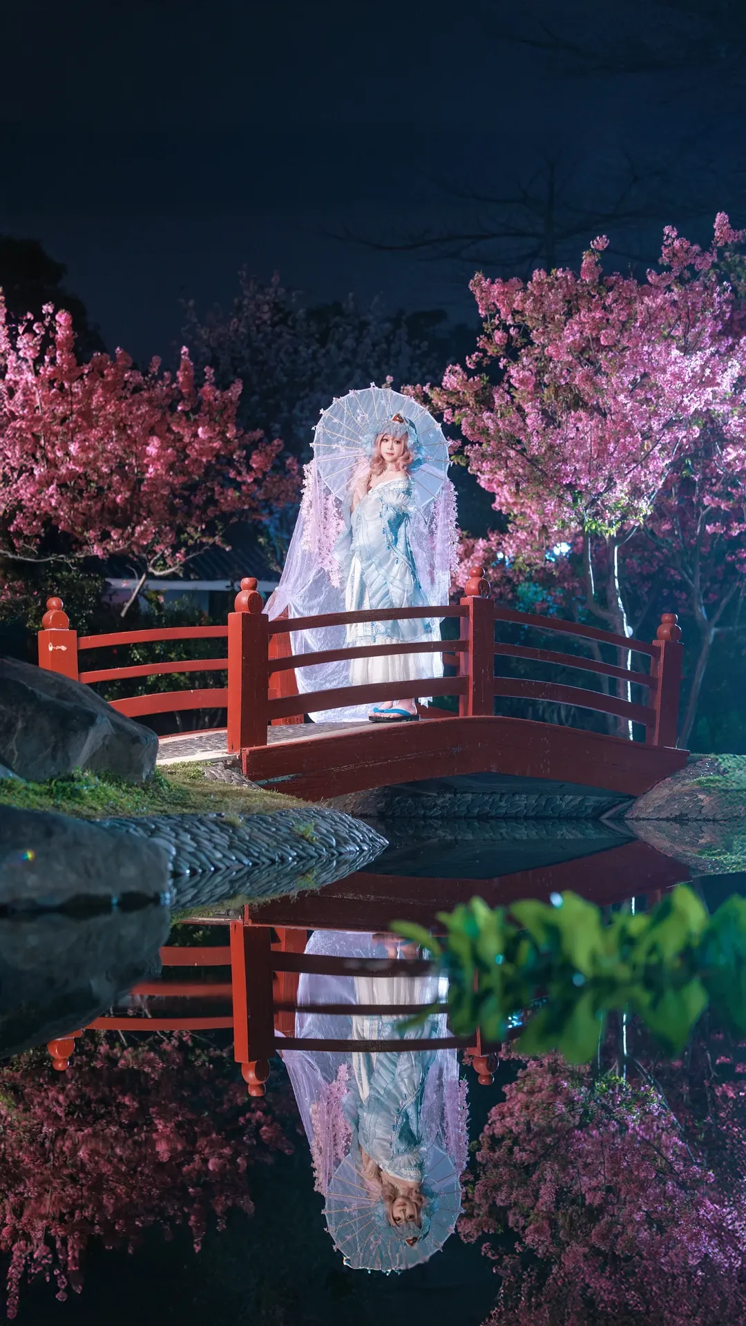 东方project, 樱花, 西行寺幽幽子cos, 夜樱, 夜景人像 - 第1张
