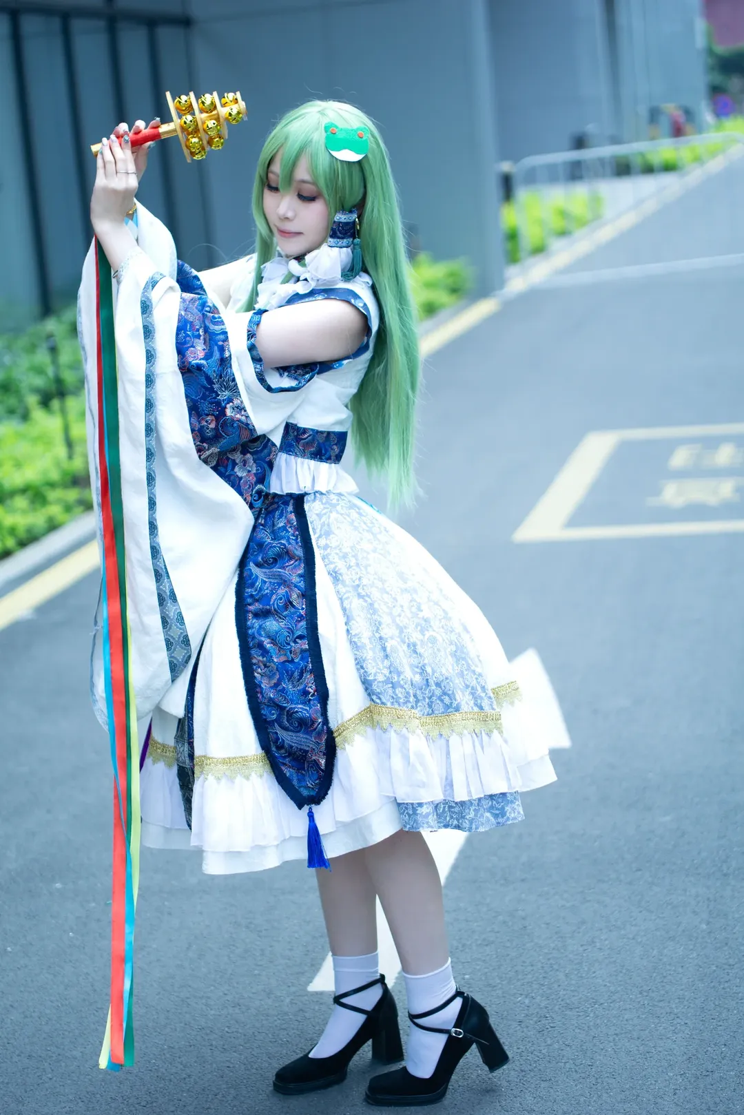 コスプレ, 東方Project, 東風谷早苗 コスプレ, 白タイツコスプレ, 厦门子鱼アニメコンベンション