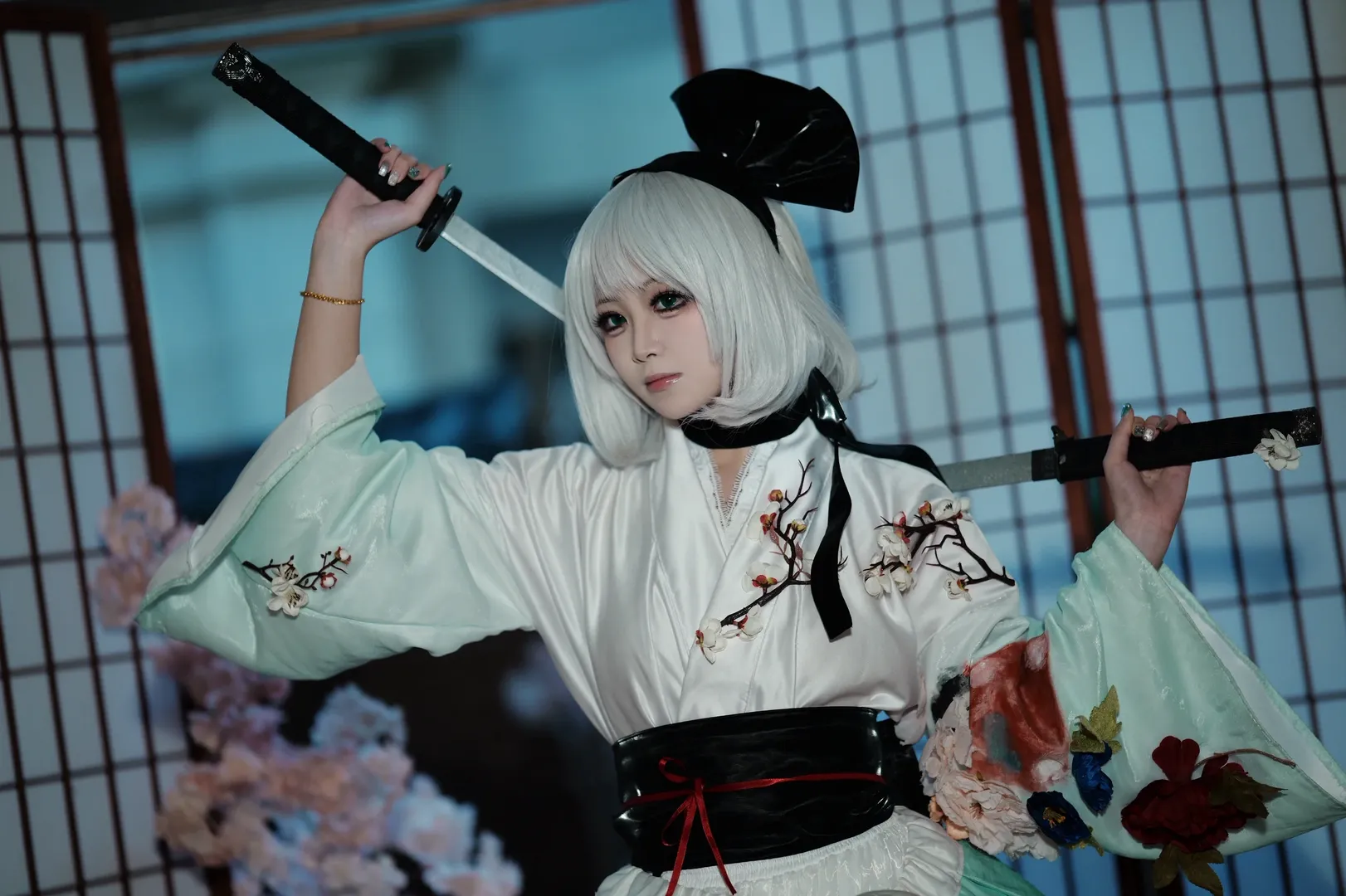 東方Project, 魂魄妖夢 コスプレ, 白タイツコスプレ, 二刀流, 夜汽車デザイン魂魄妖夢 - 3枚目