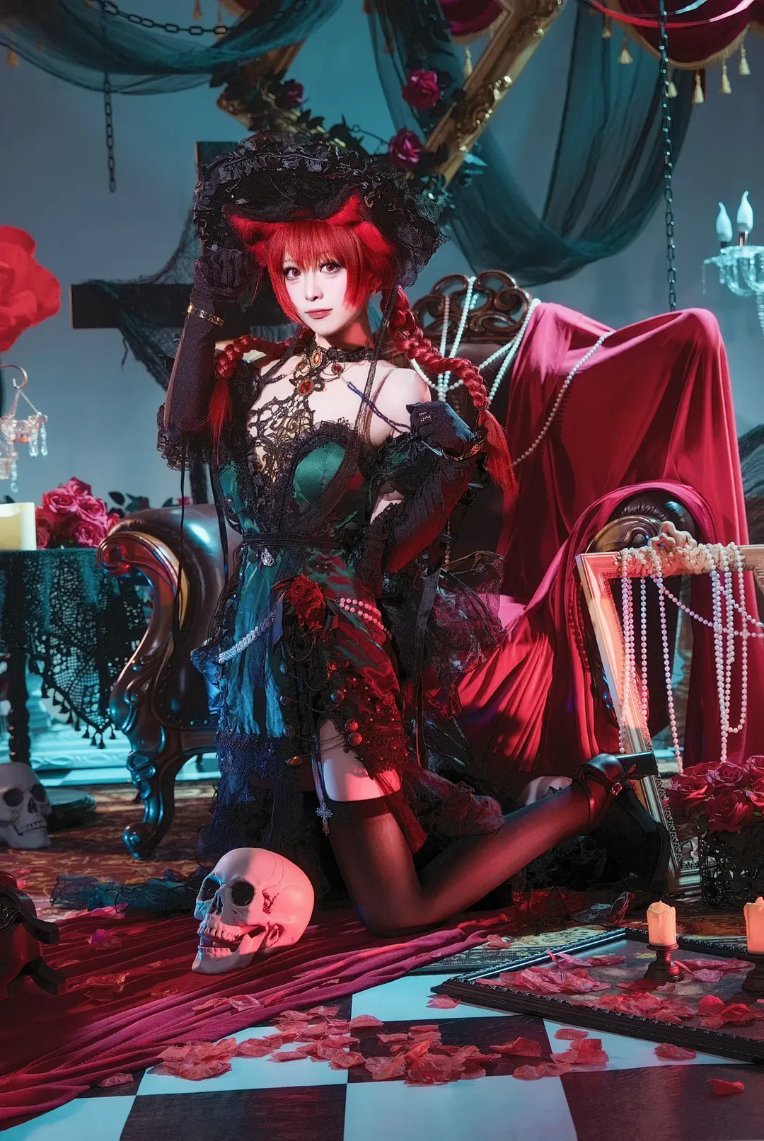 cosplay, 东方project, 哥特风, 火焰猫燐cos, 黑丝 - 第3张