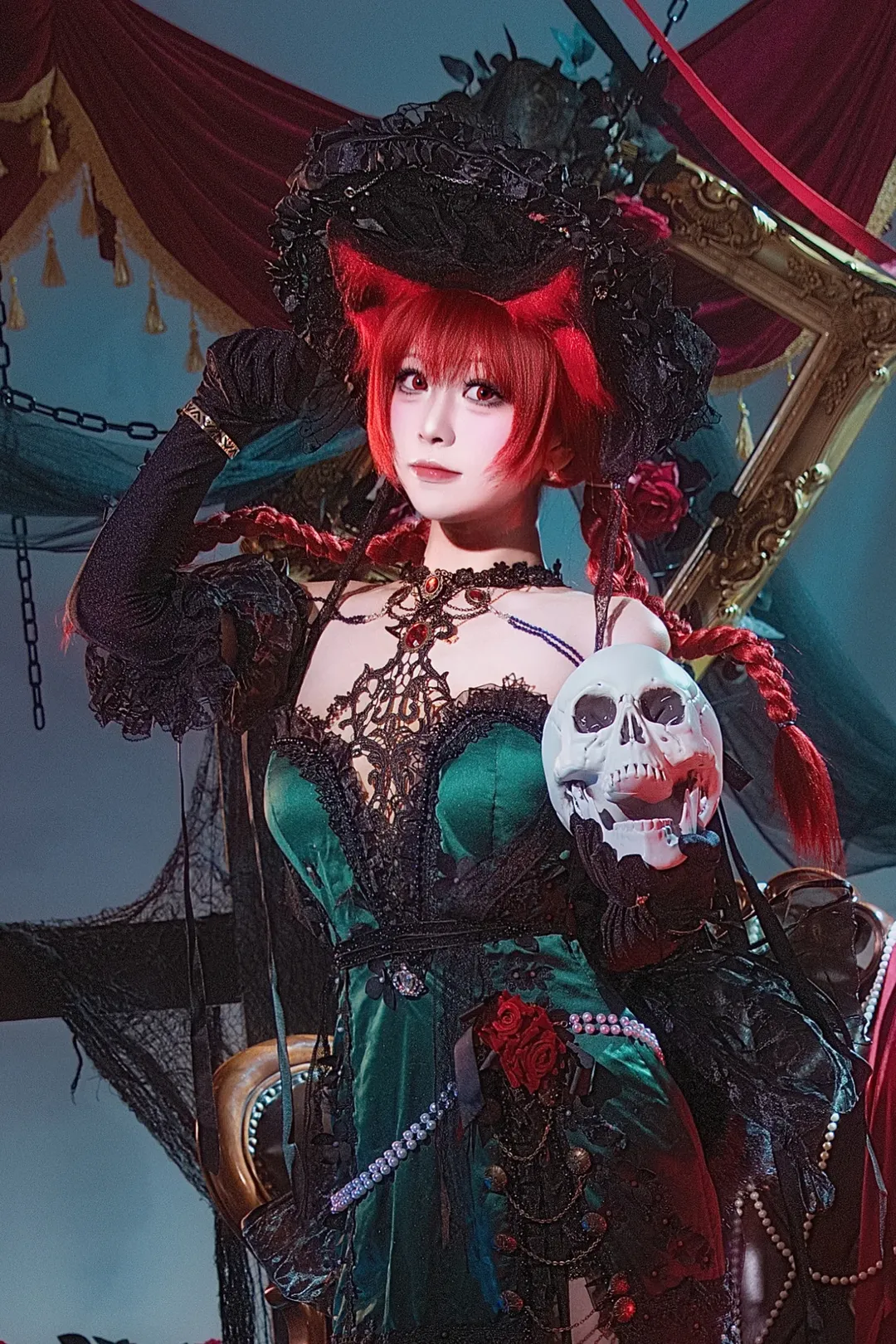 cosplay, 东方project, 火焰猫燐cos, 黑丝, 暗黑哥特风