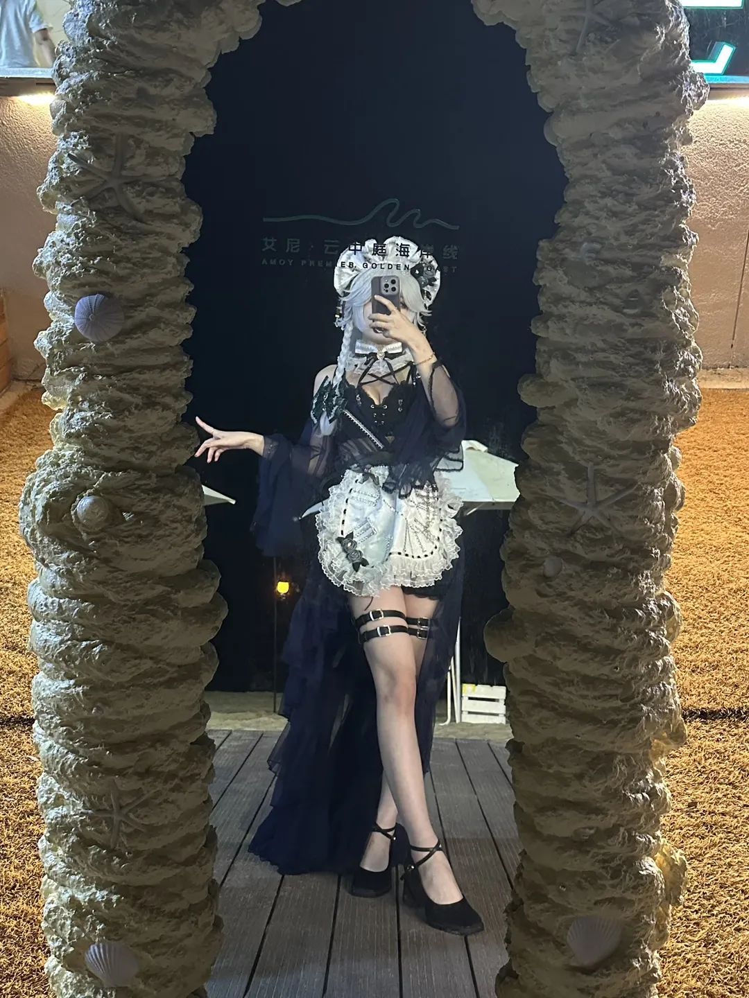 东方project, 泳装cos, 十六夜咲夜cos, 丝袜, 海边 - 第1张