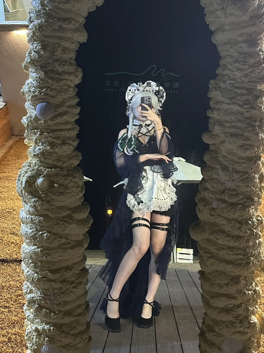 东方project, 泳装cos, 十六夜咲夜cos, 丝袜, 海边 - 第2张