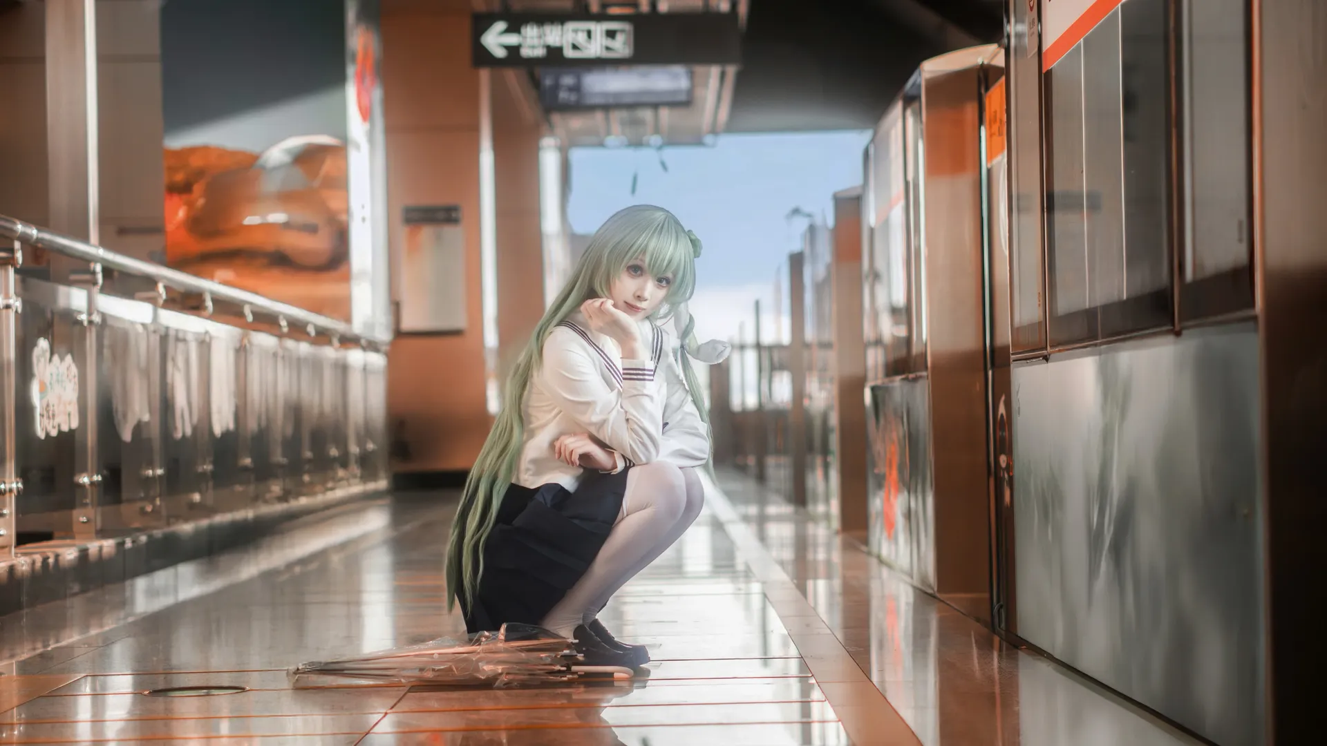 JK制服, 白丝, 水手服, 东方projectcos, 地铁摄影 - 第5张