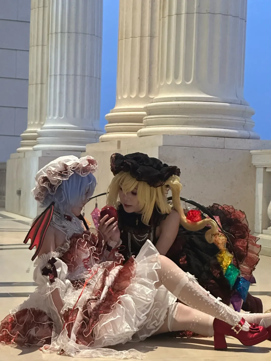 东方project, 哥特萝莉, 蕾丝袜, 背德组cos, 恶魔翅膀 - 第1张