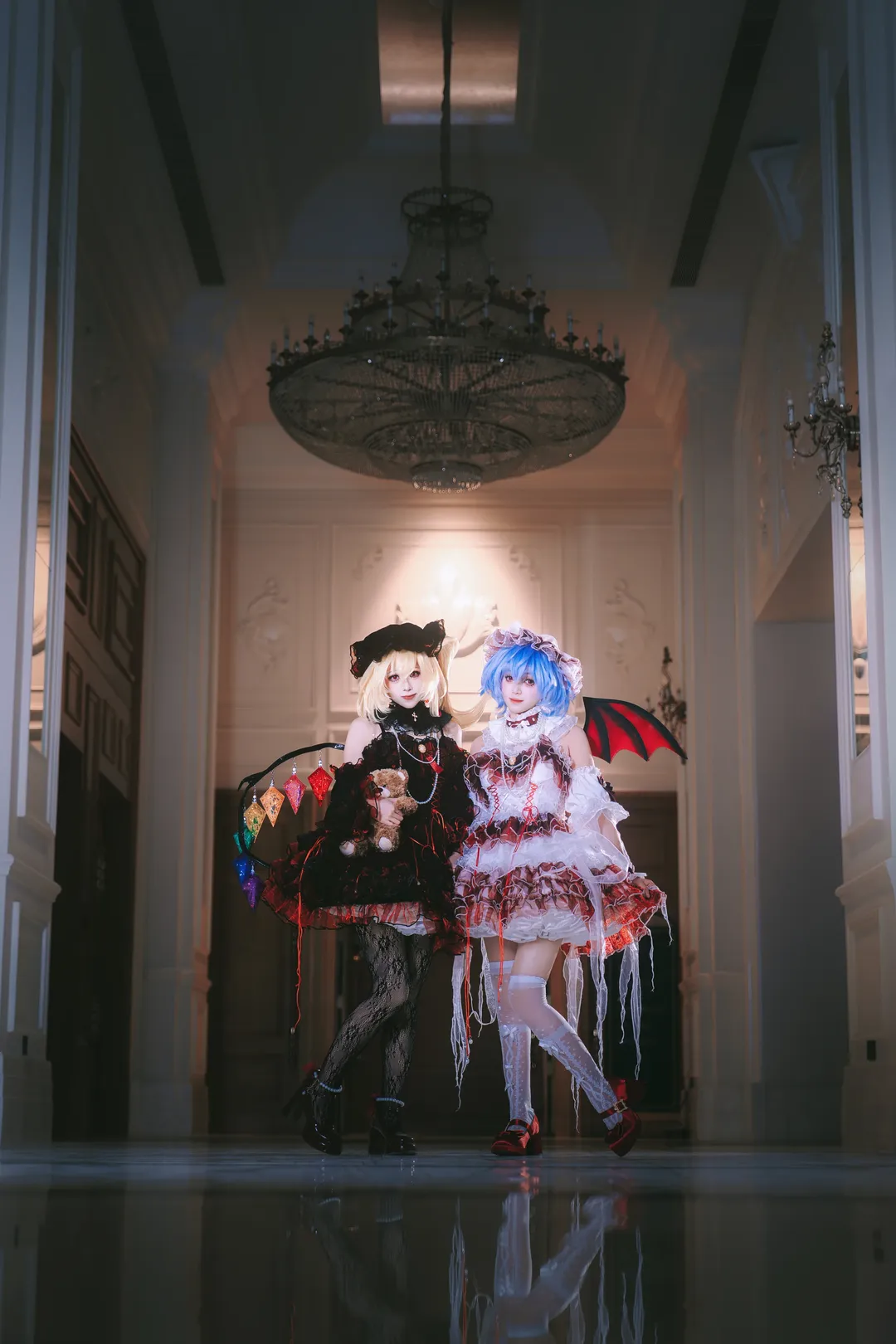 東方Project, レミリア・スカーレットコスプレ, ロリータ・ファッション, フランドール・スカーレットコスプレ, 白タイツ・黒タイツ - 5枚目