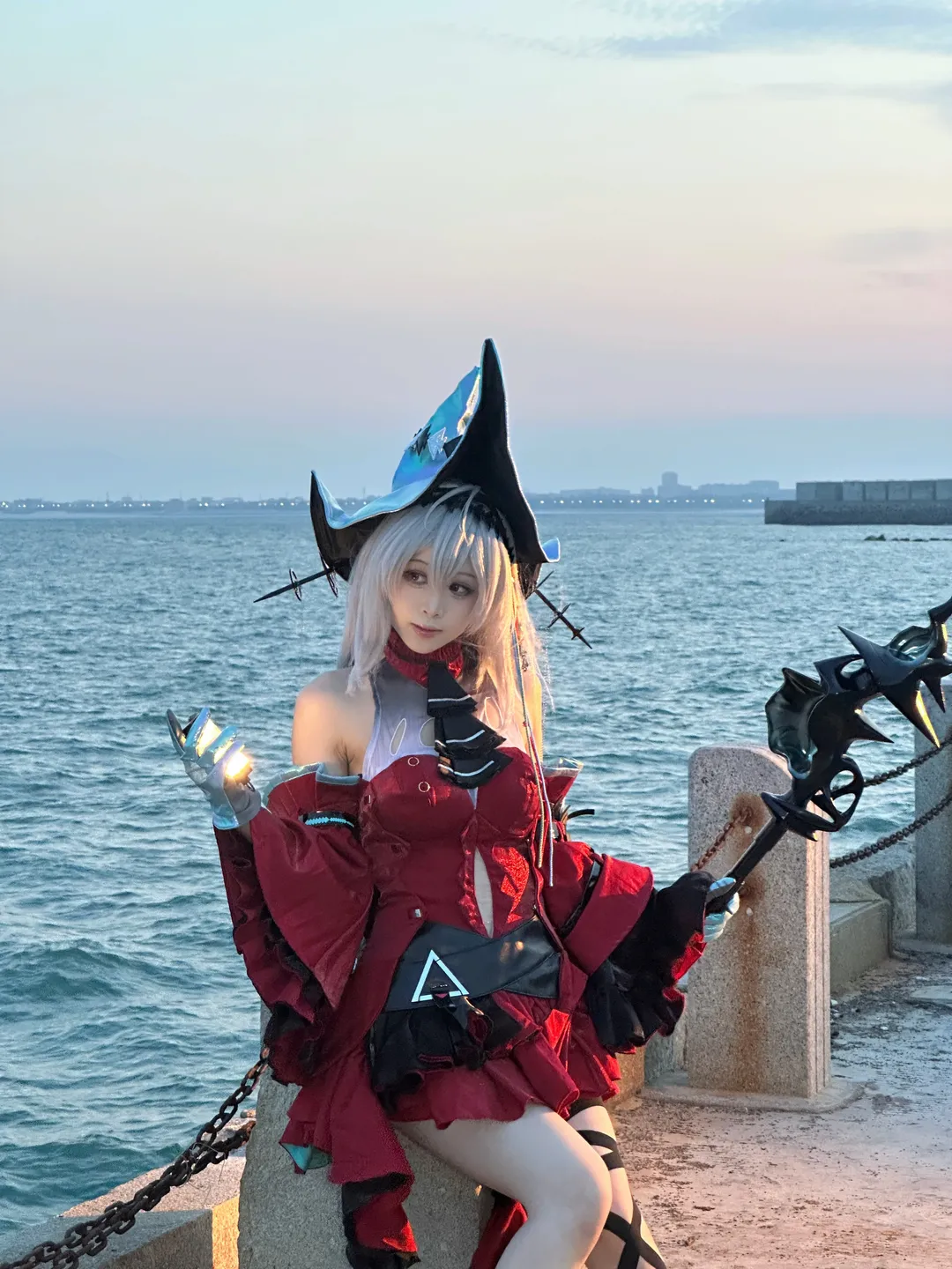 アークナイツ, 海辺のロケ, 濁心スカジ コスプレ, 相変臨界, ガータータイツ - 5枚目