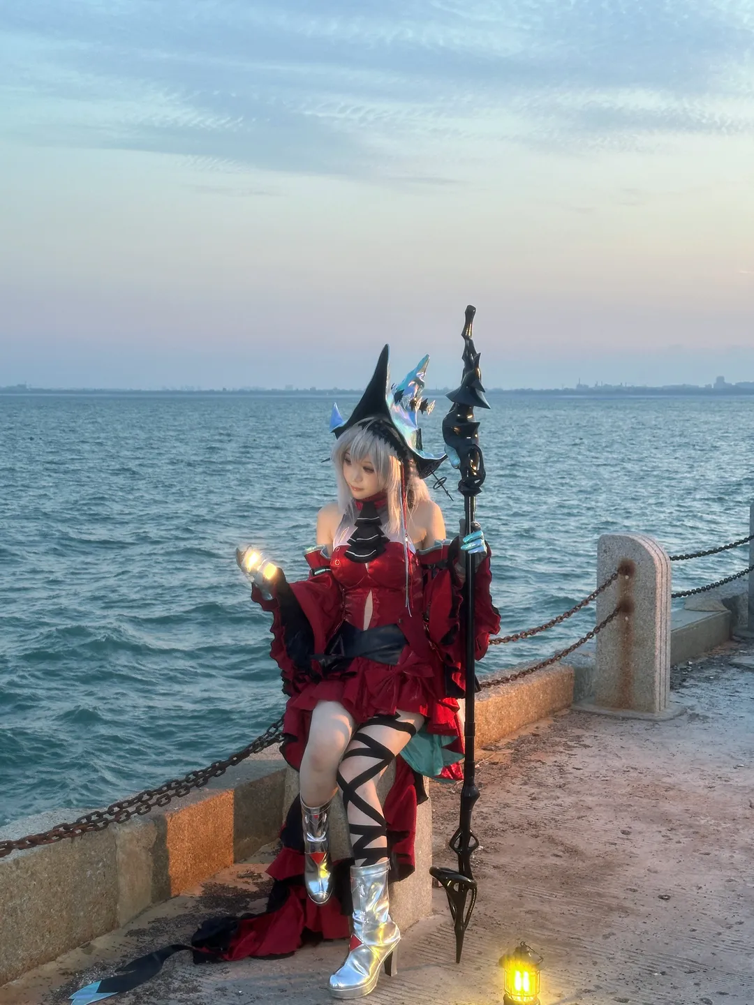 アークナイツ, 海辺のロケ, 濁心スカジ コスプレ, 相変臨界, ガータータイツ - 6枚目