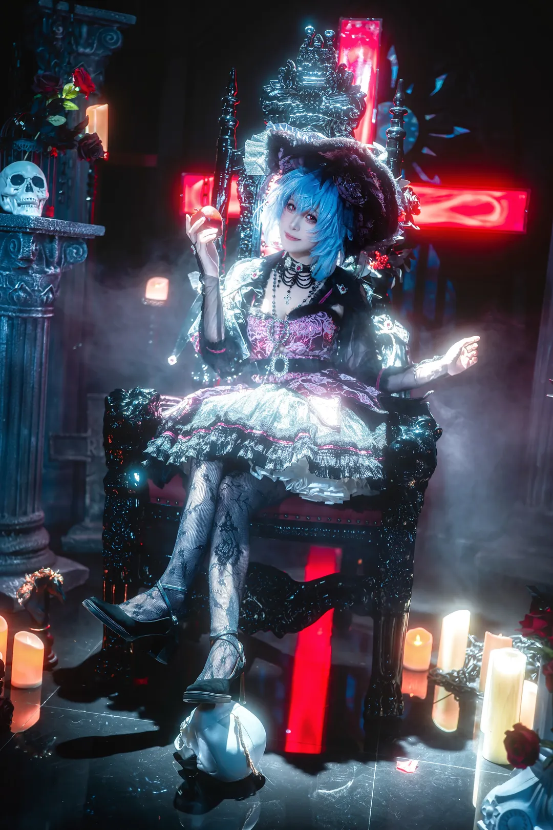 東方Project, レミリアコスプレ, ゴシック・ロリータ, 吸血鬼コスプレ, ダークスタイル写真 - 1枚目