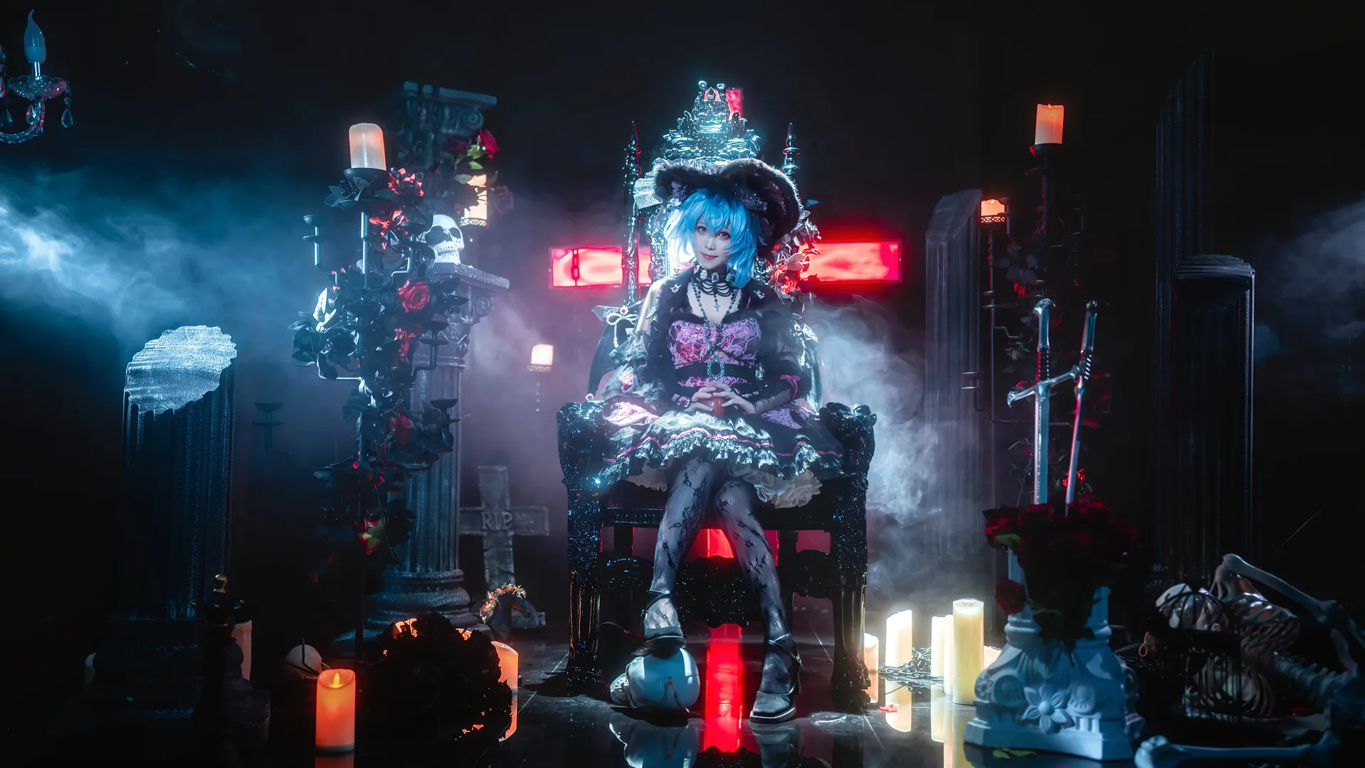 東方Project, レミリアコスプレ, ゴシック・ロリータ, 吸血鬼コスプレ, ダークスタイル写真 - 9枚目