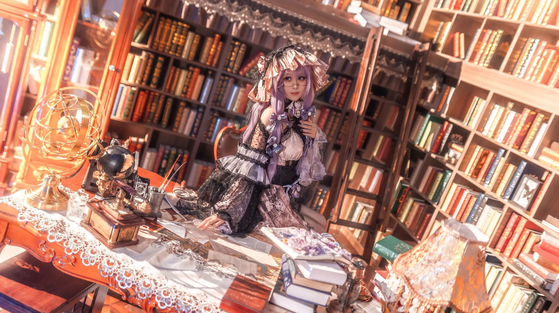 东方Project, 洛丽塔, 红魔馆, 帕秋莉cos, 黑丝穿搭 - 第3张