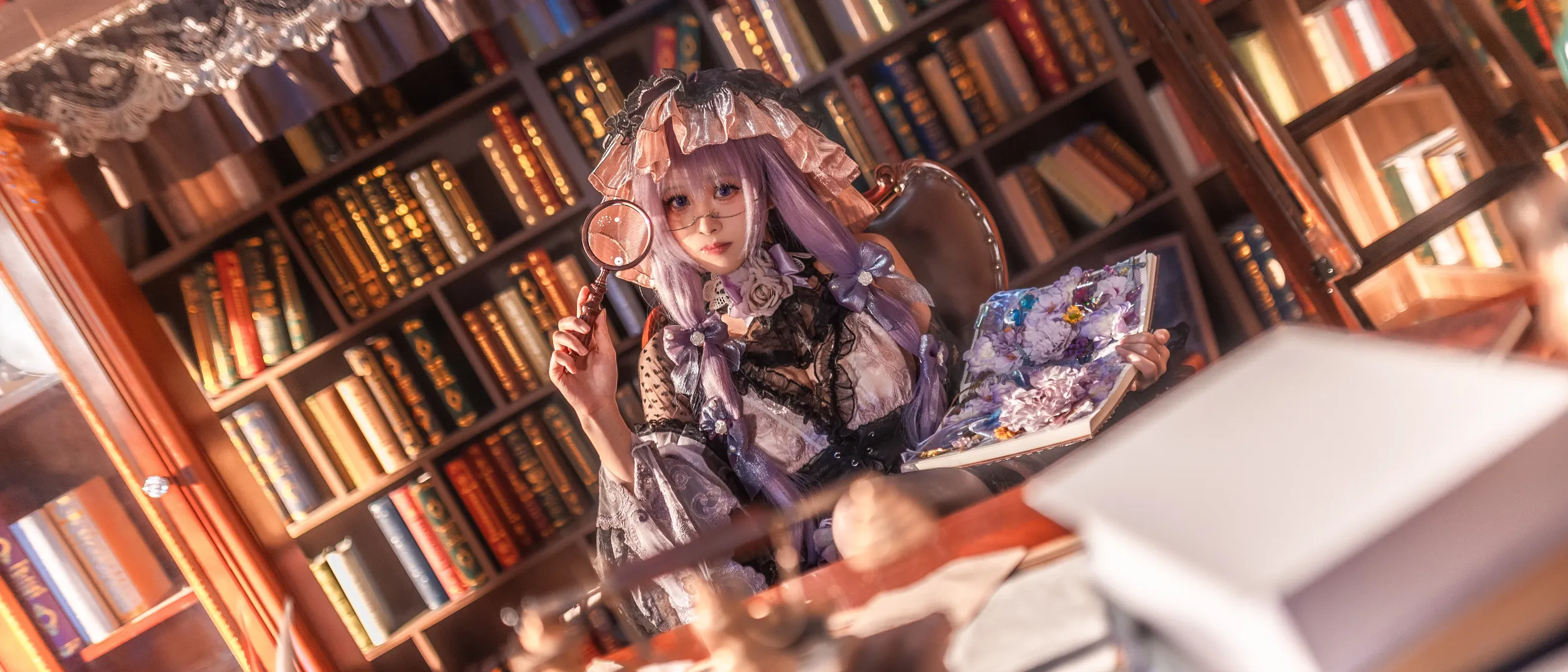 东方Project, 洛丽塔, 红魔馆, 帕秋莉cos, 黑丝穿搭 - 第4张