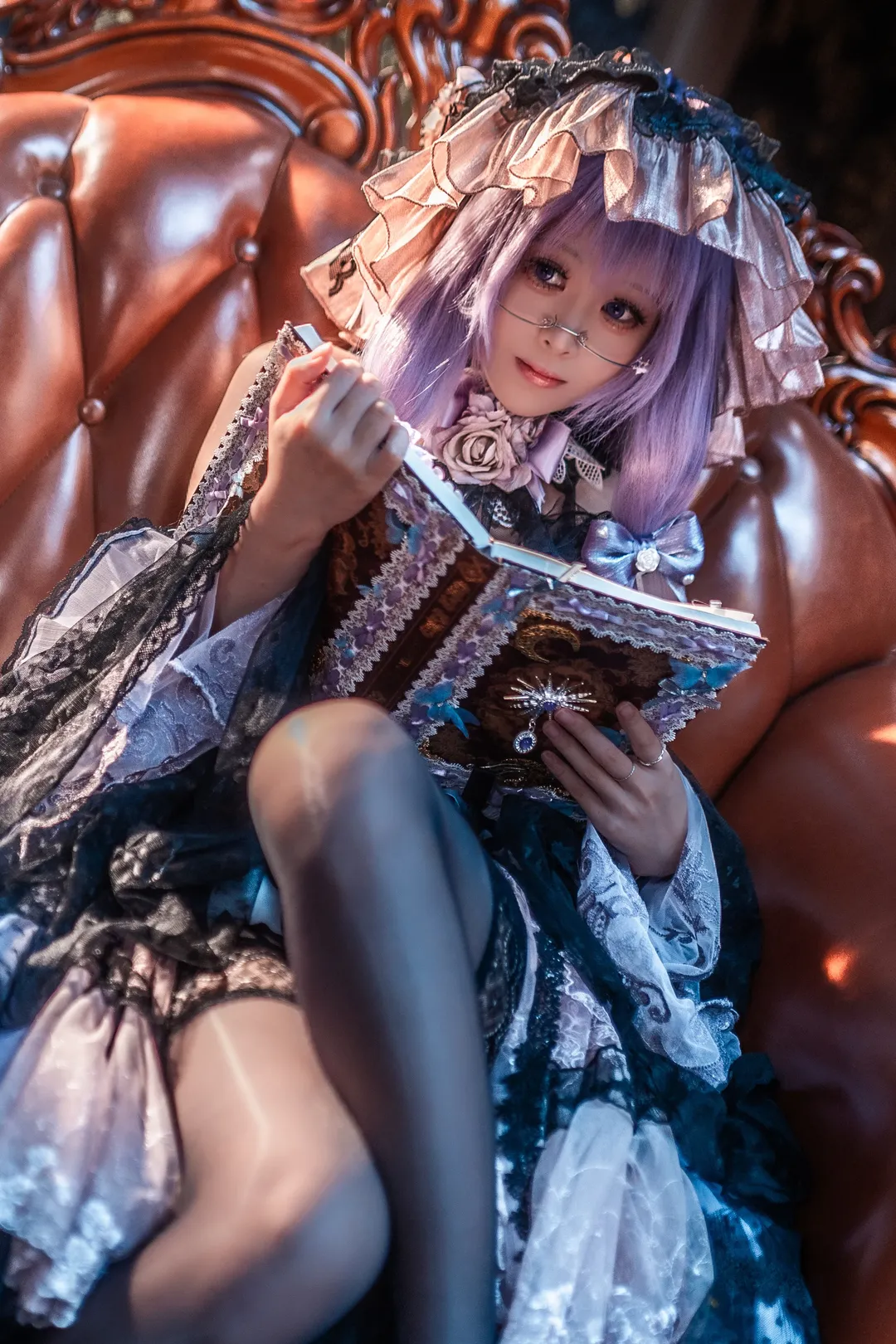 东方Project, 帕秋莉cos, 黑丝穿搭, 洛丽塔穿搭, 复古写真 - 第1张
