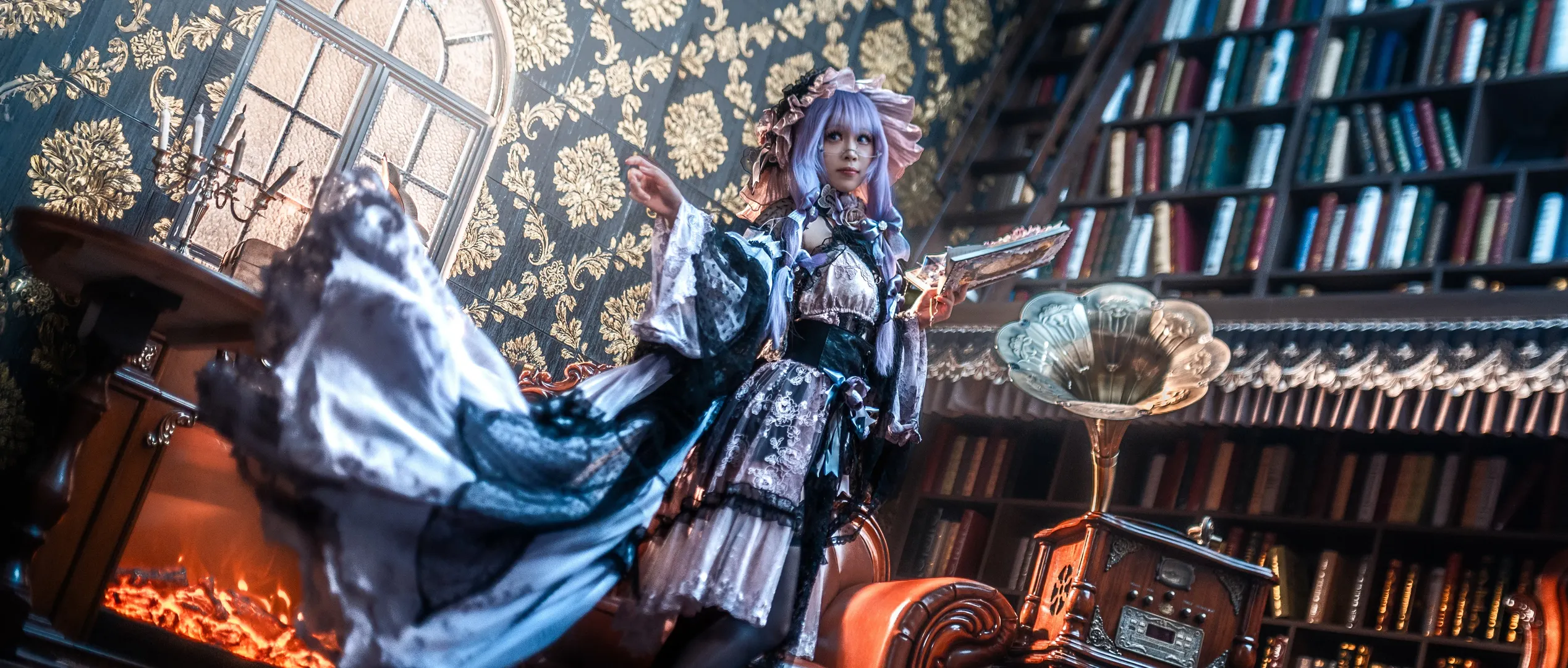 东方Project, 帕秋莉cos, 黑丝穿搭, 洛丽塔穿搭, 复古写真 - 第5张