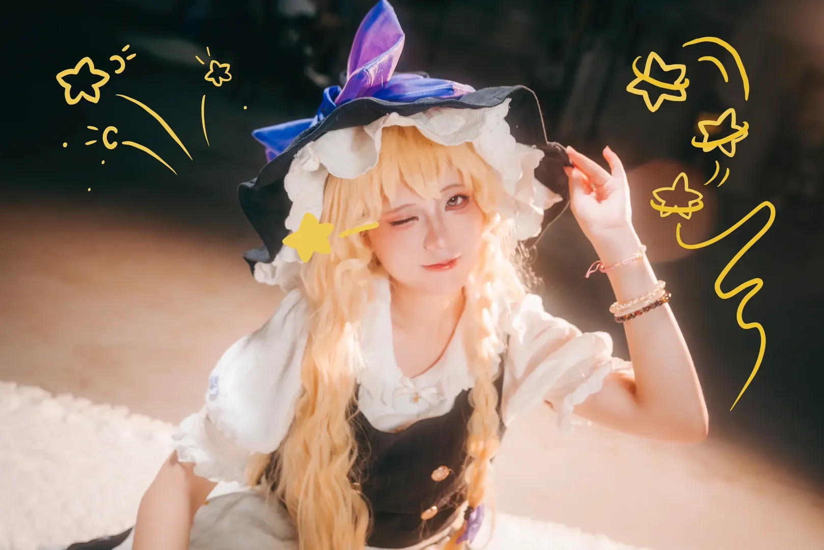 二次元少女, 东方project, 雾雨魔理沙cos, 漫展场照, 逆光拍摄 - 第2张