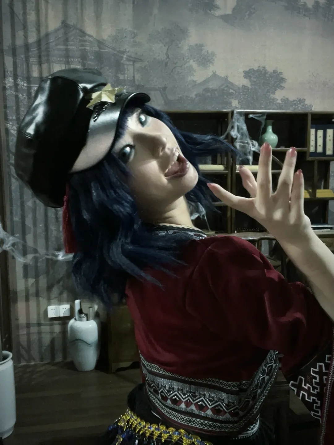 东方project, 暗黑风cos, 僵尸少女, 宫古芳香cos, 中式符咒