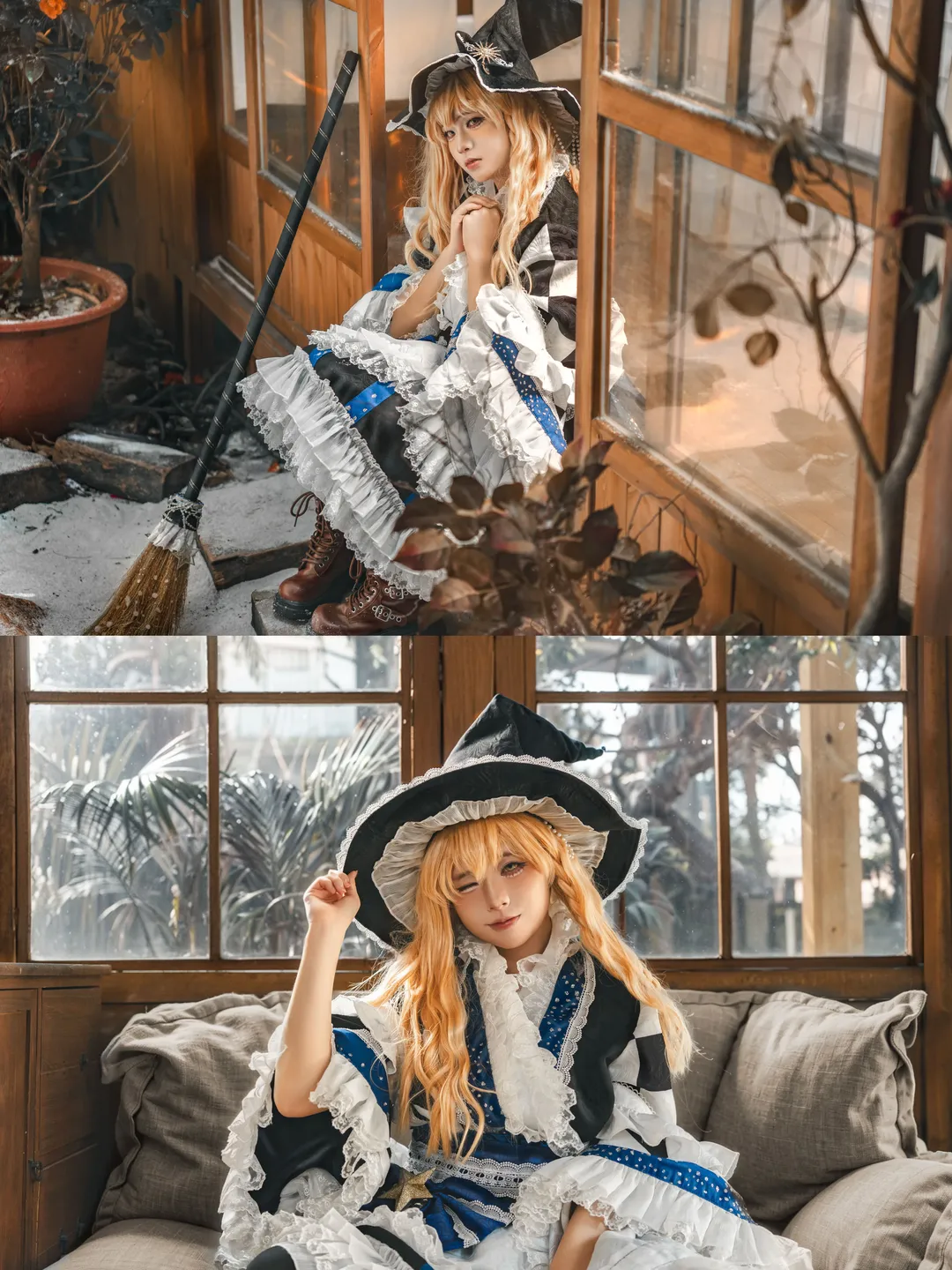 东方Project, 雾雨魔理沙cos, 雪景, 黑丝, 日式和风 - 第5张