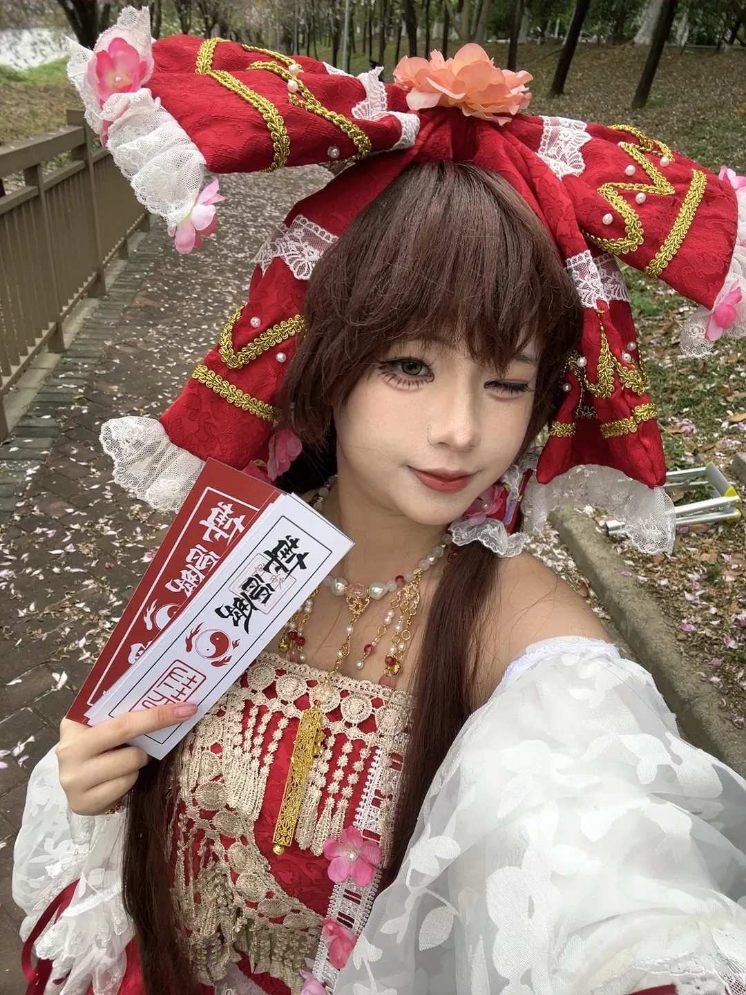 cosplay, 博丽灵梦cos, 东方project, 幻想乡, 冰冻符卡