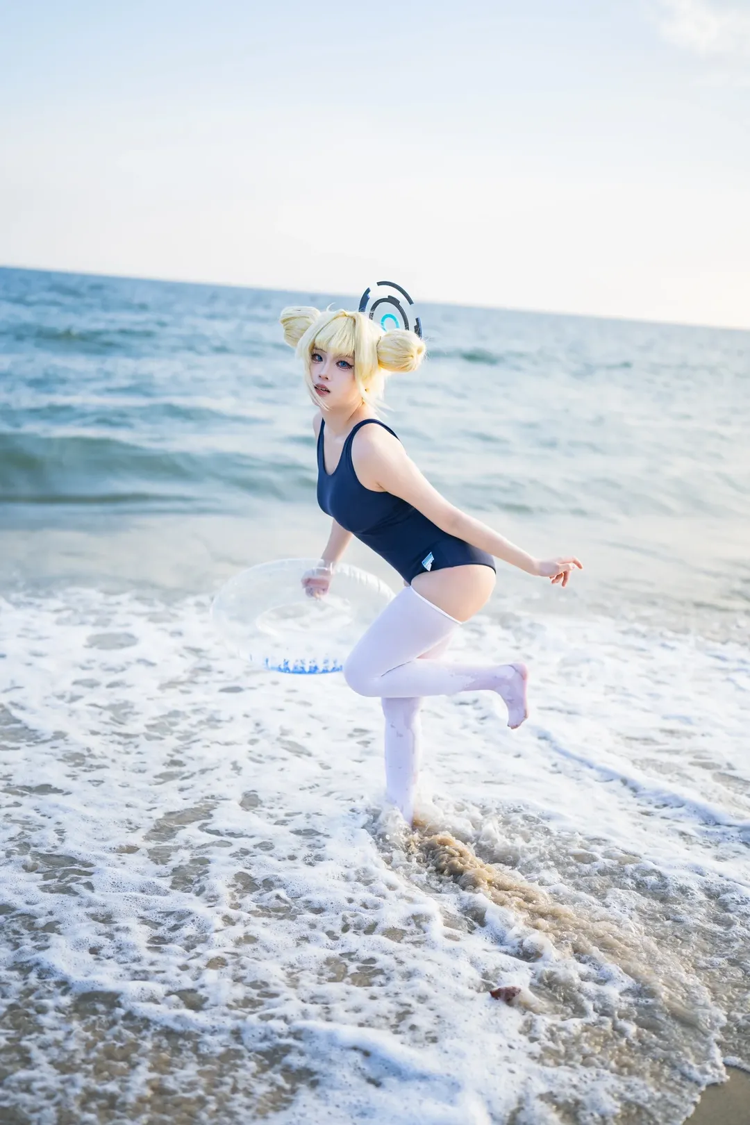 Blue Archive, Swimsuit cosplay, Asuma Toki cosplay, Seaside cosplay, White tights cosplay - Image 2