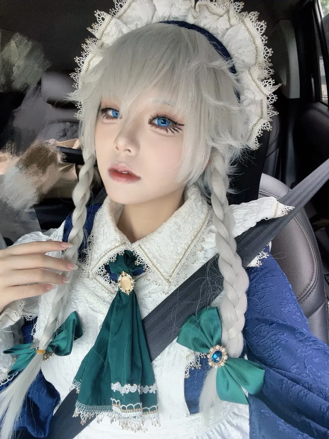 東方Project, 十六夜咲夜 コスプレ, コスプレ撮影, レトロなドレス, 銀髪メイドコスプレ - 1枚目