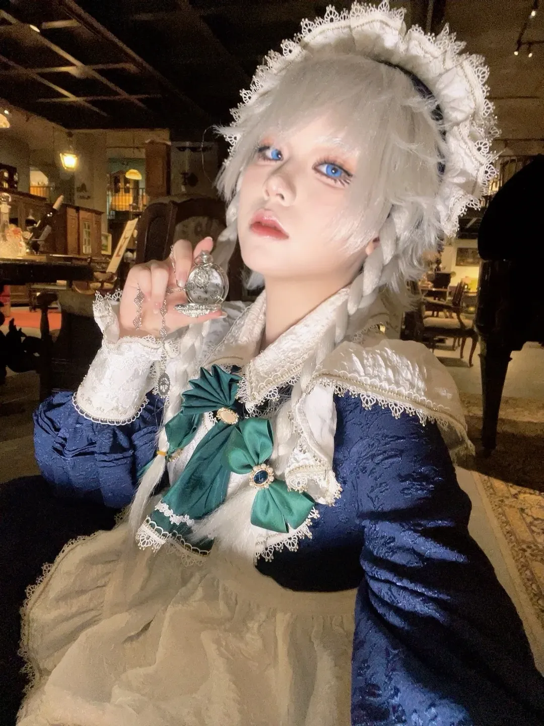 東方Project, 十六夜咲夜 コスプレ, コスプレ撮影, レトロなドレス, 銀髪メイドコスプレ - 4枚目