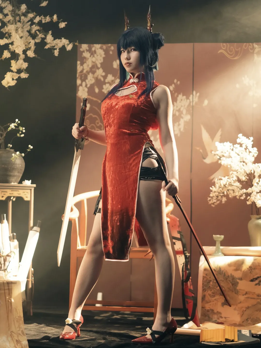 明日方舟, 旗袍cos, 陈cos, 古风武侠, 岁红霞