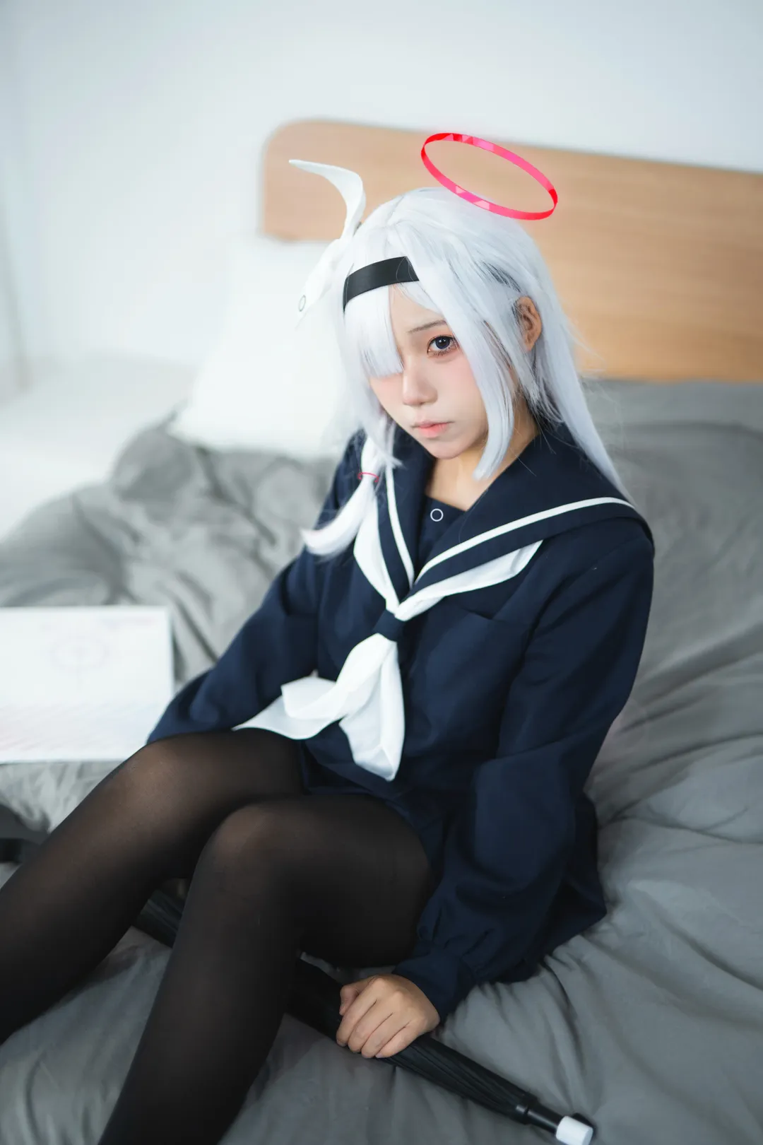 蔚蓝档案, 普拉娜cos, 黑丝cos, 水手服cos, 生活感cosplay - 第3张