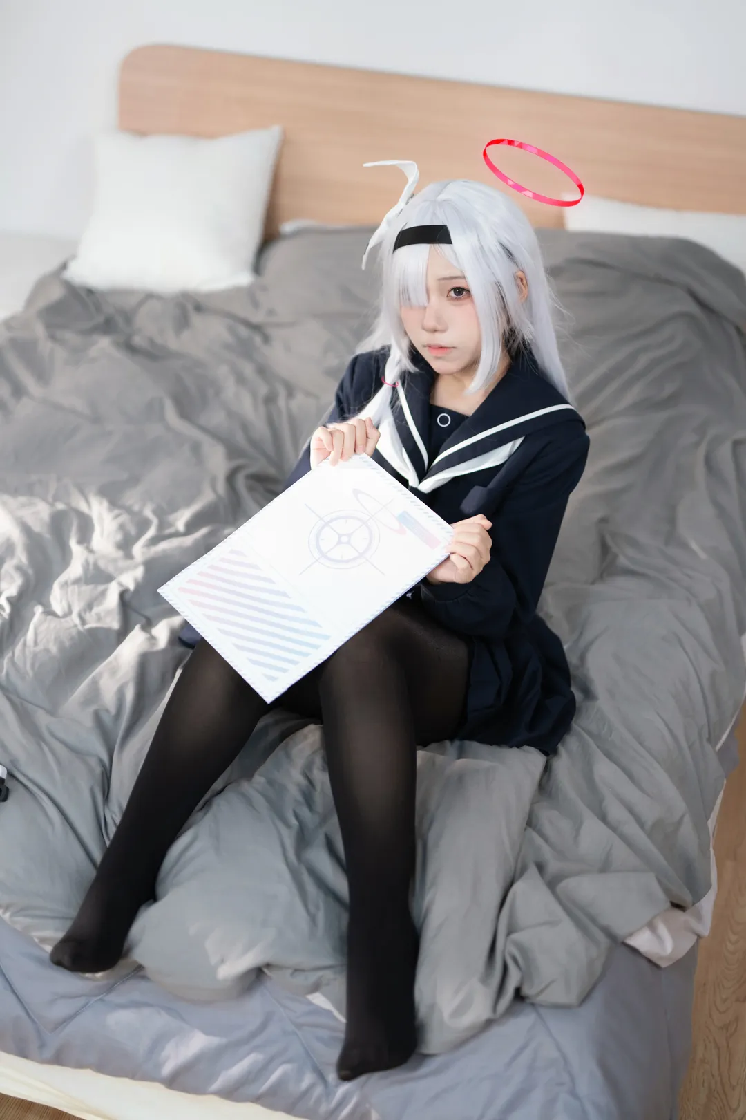 蔚蓝档案, 普拉娜cos, 黑丝cos, 水手服cos, 生活感cosplay - 第4张