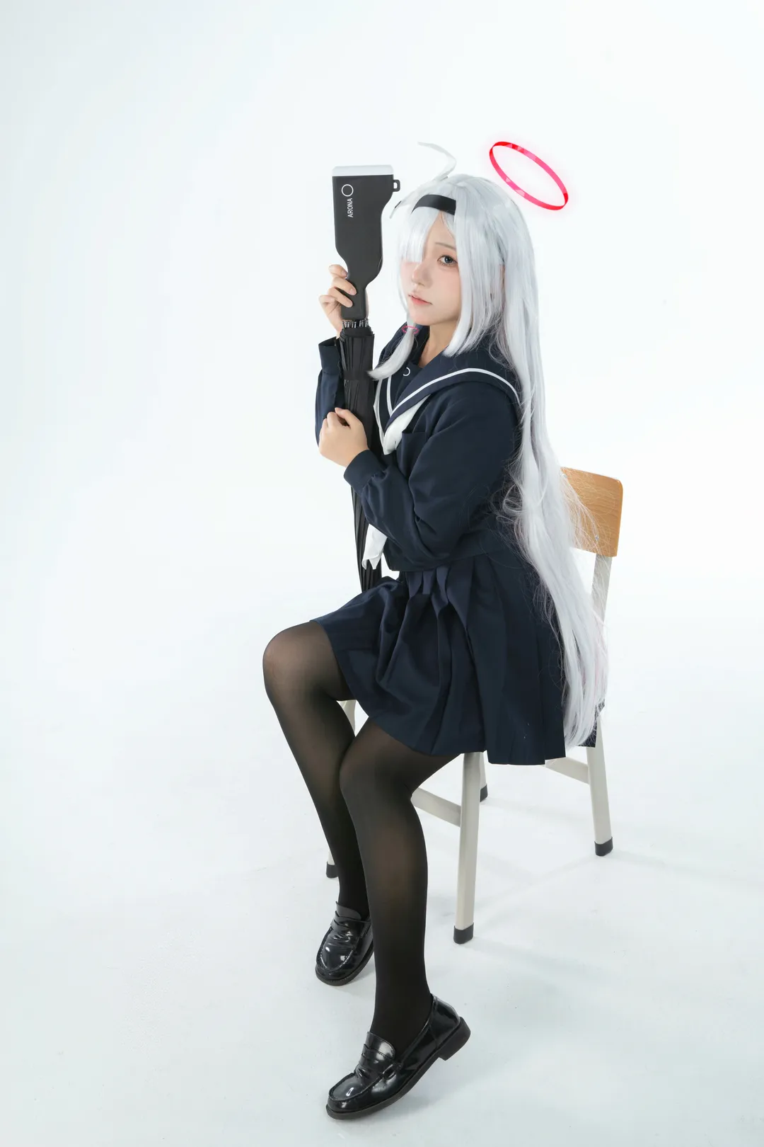 二次元摄影, 蔚蓝档案, 普拉娜cos, 水手服穿搭, 黑丝cos - 第1张