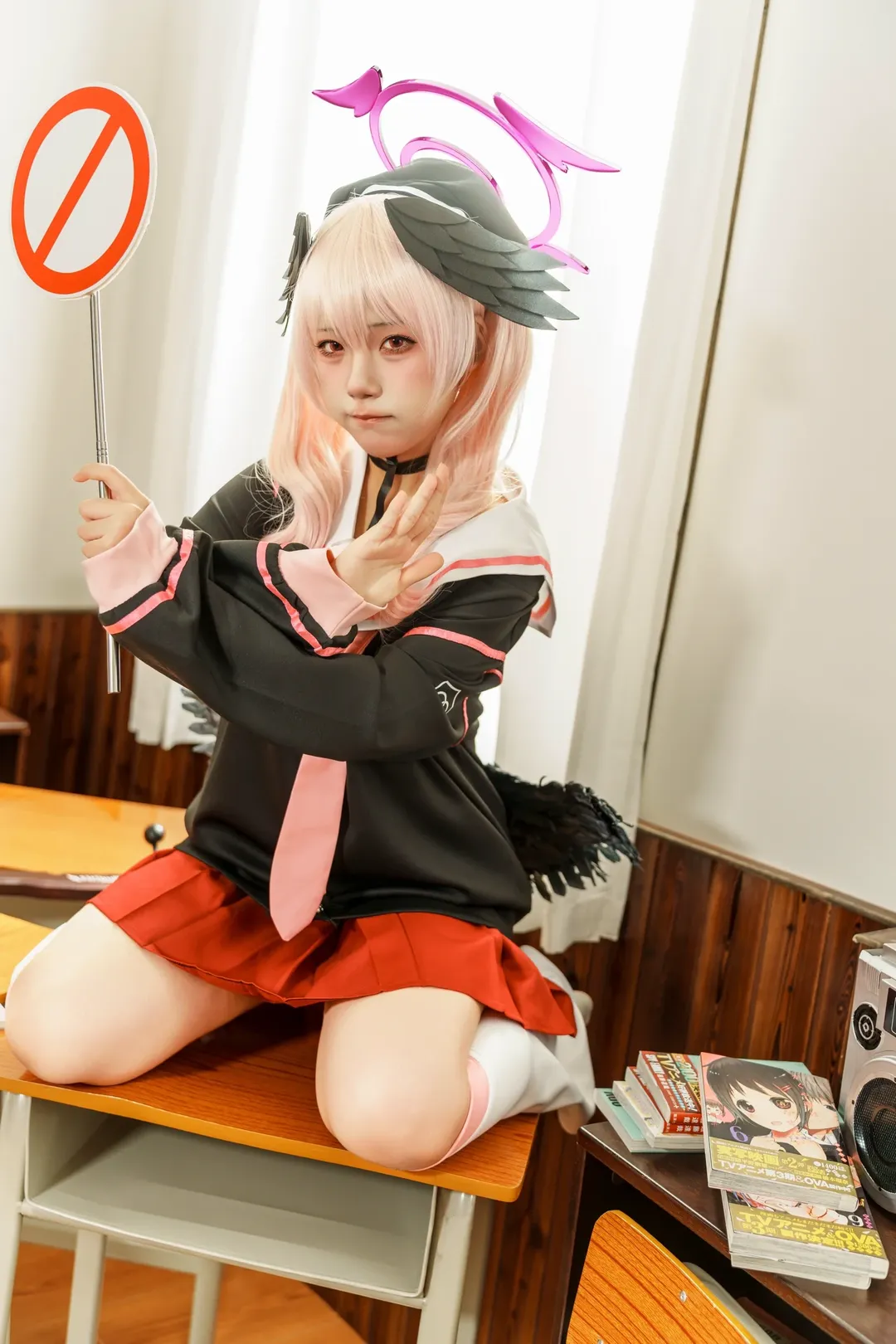 蔚蓝档案, 下江小春cos, cosplay分享, 白丝穿搭, 校园风写真 - 第3张
