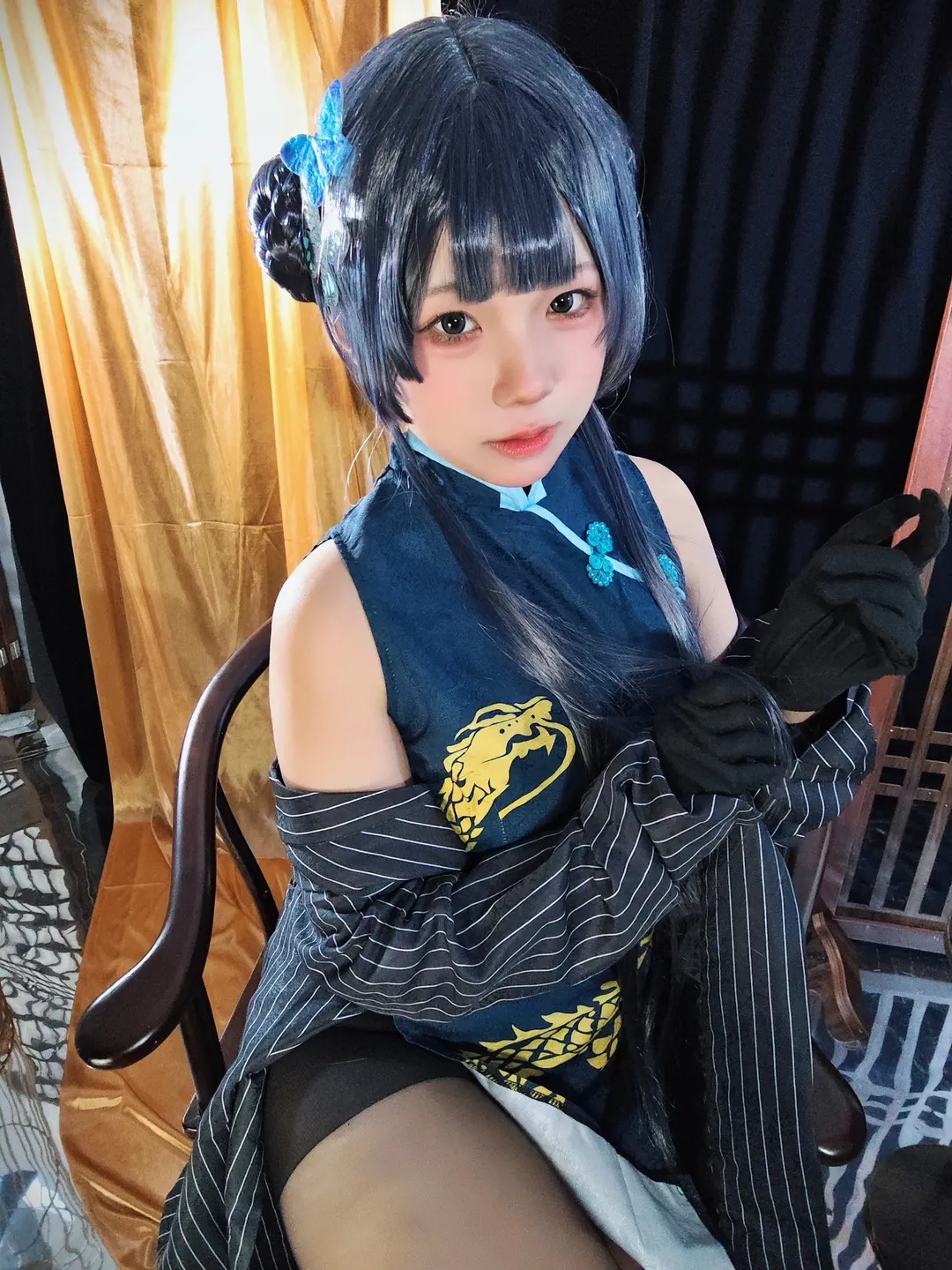 コスプレ, ブルーアーカイブ, キサキ コスプレ, チャイナドレス コスプレ, 黒ストッキング - 2枚目