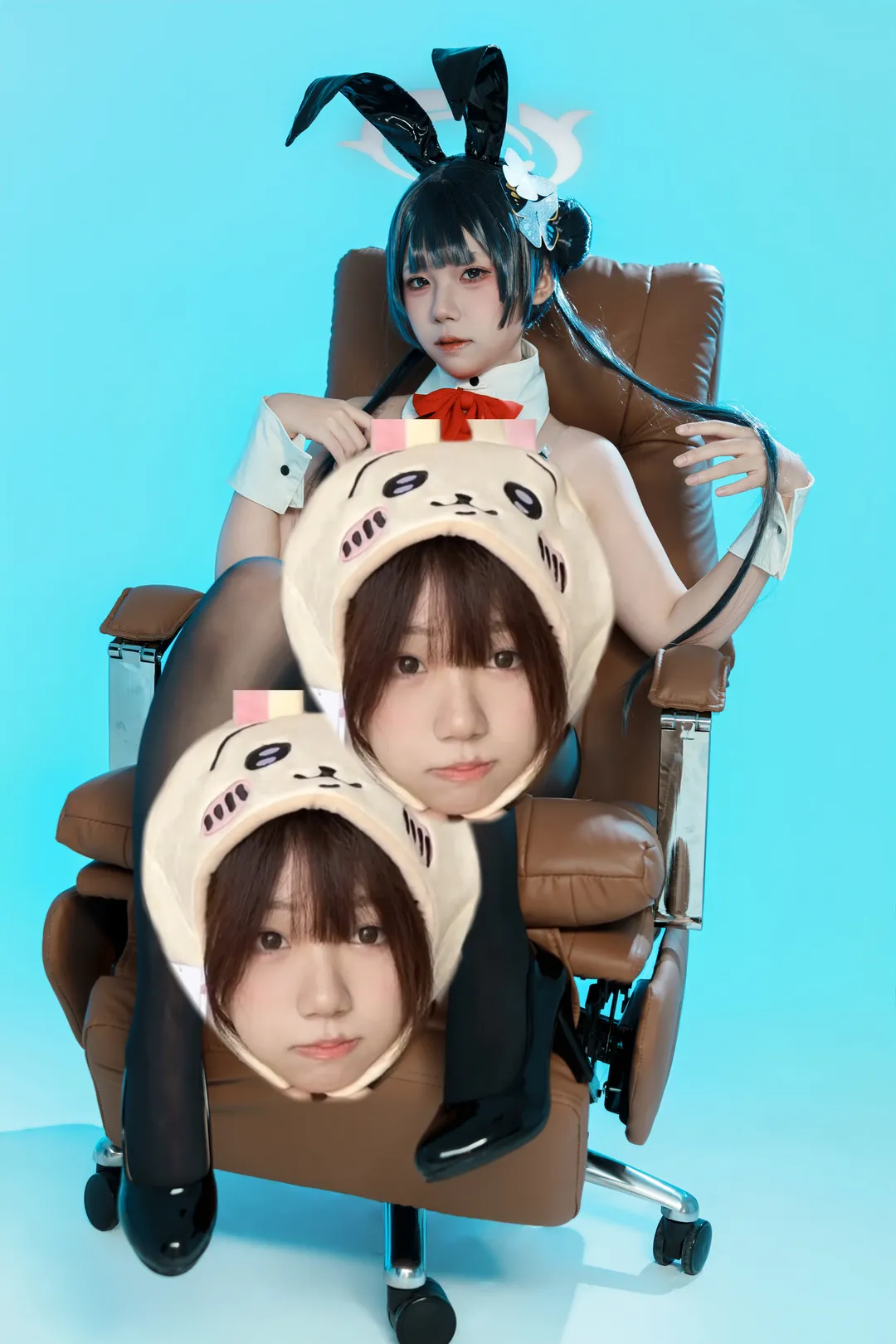 蔚蓝档案, 妃咲cos, 兔女郎, 黑丝穿搭, 白棚写真