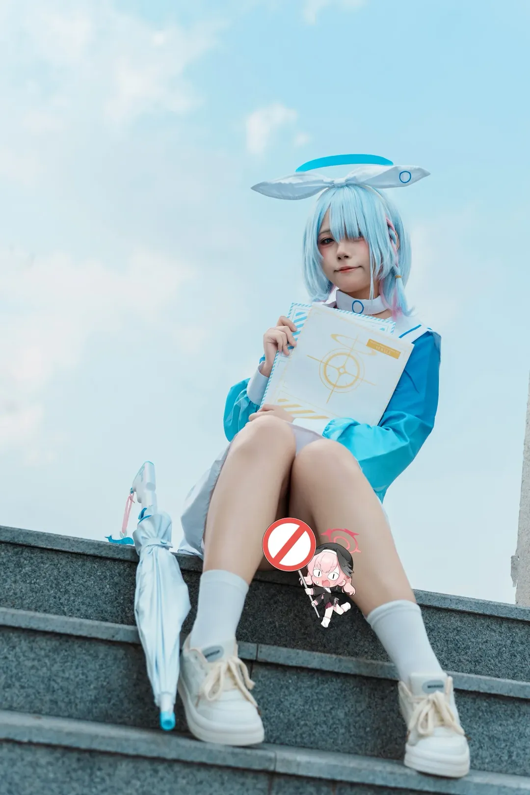 ブルーアーカイブ, アウトドア撮影, 二次元再現, アロナ コスプレ, セーラー服コーデ - 1枚目