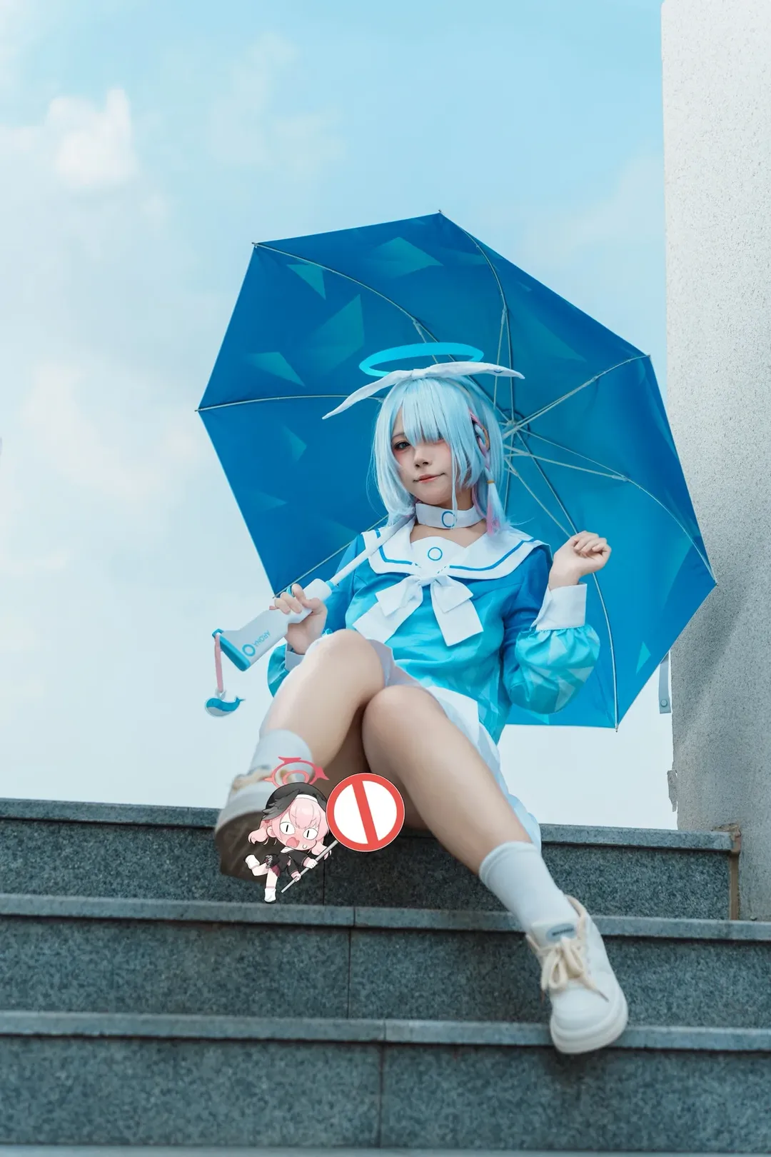 ブルーアーカイブ, アウトドア撮影, 二次元再現, アロナ コスプレ, セーラー服コーデ - 2枚目