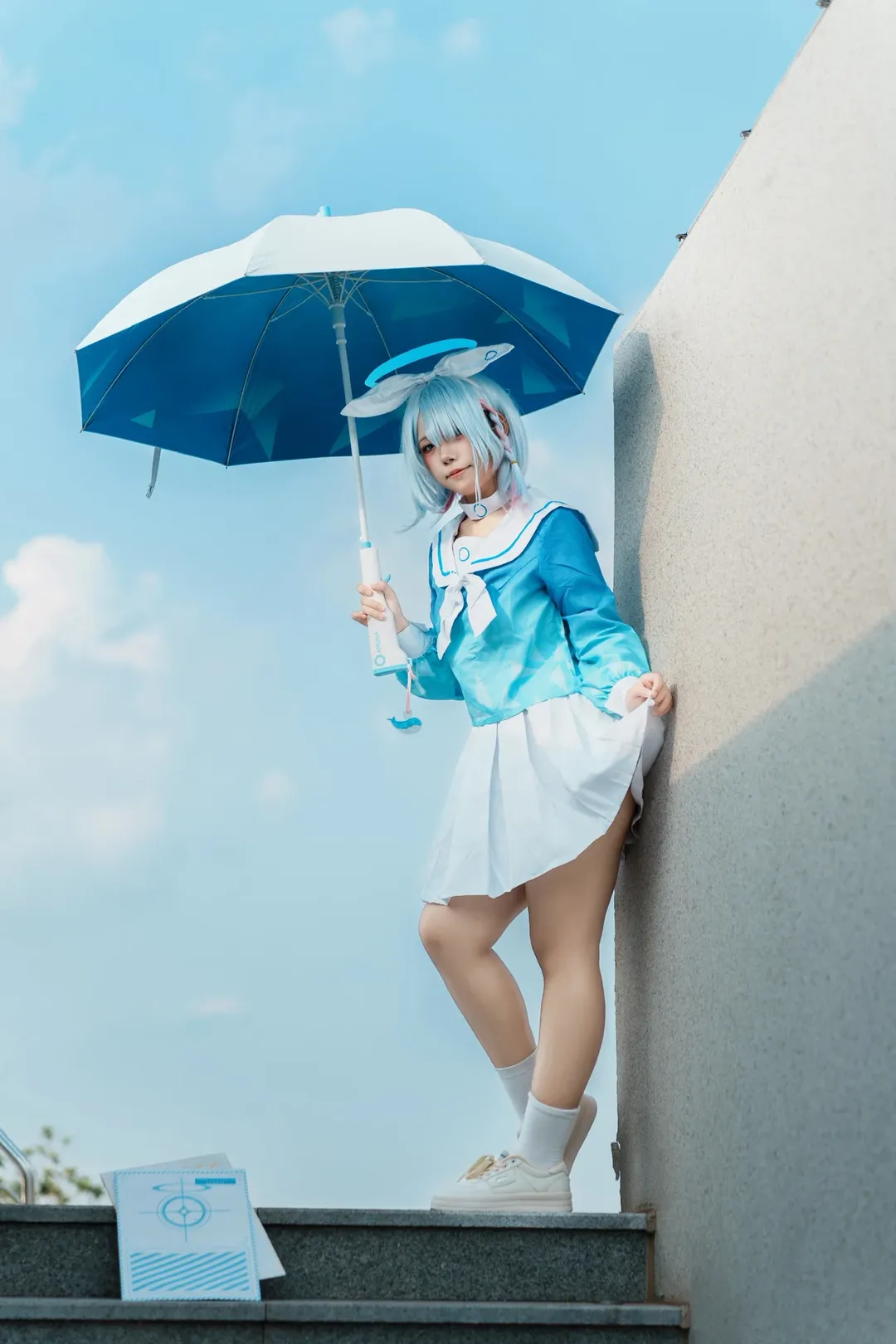 ブルーアーカイブ, アウトドア撮影, 二次元再現, アロナ コスプレ, セーラー服コーデ - 3枚目