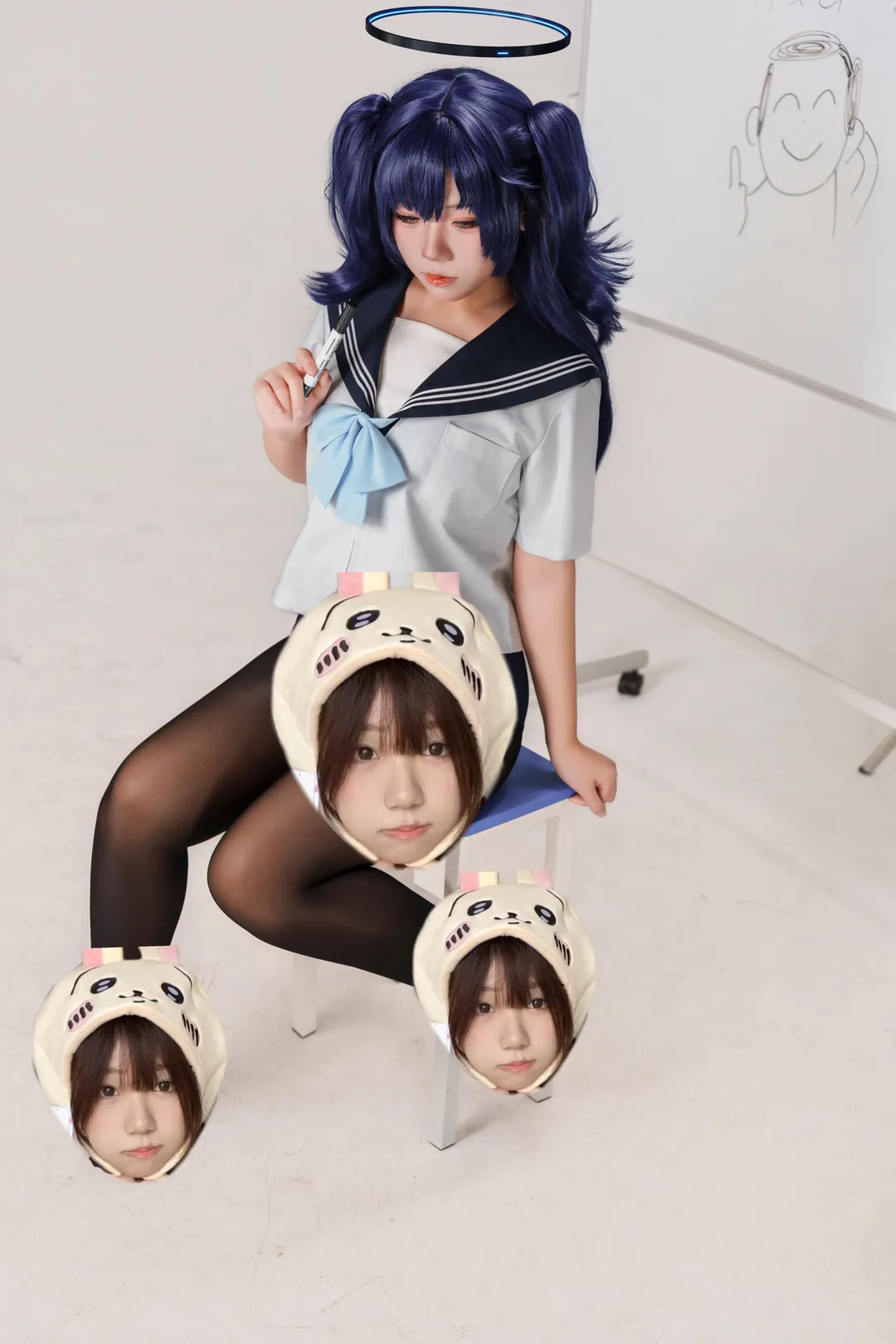 蔚蓝档案, 早濑优香cos, 二次元萌妹, 水手服, 黑丝cosplay - 第2张