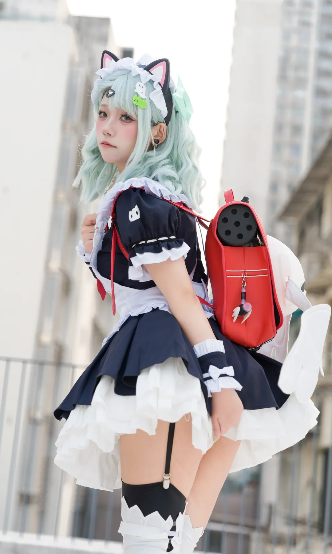 绝区零, 千夏cos, cosplay日常, 天台摄影, 猫耳女仆 - 第1张
